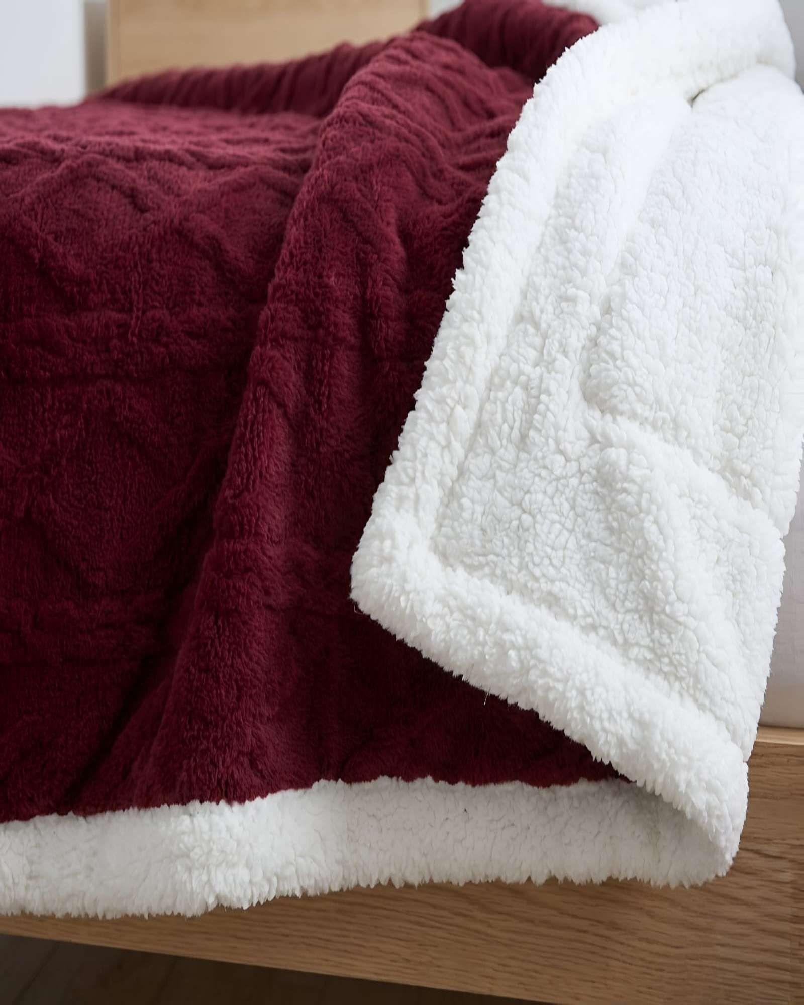 Frazada Sherpa Ultra Suave Con Relieve De Diamantes King m8-4