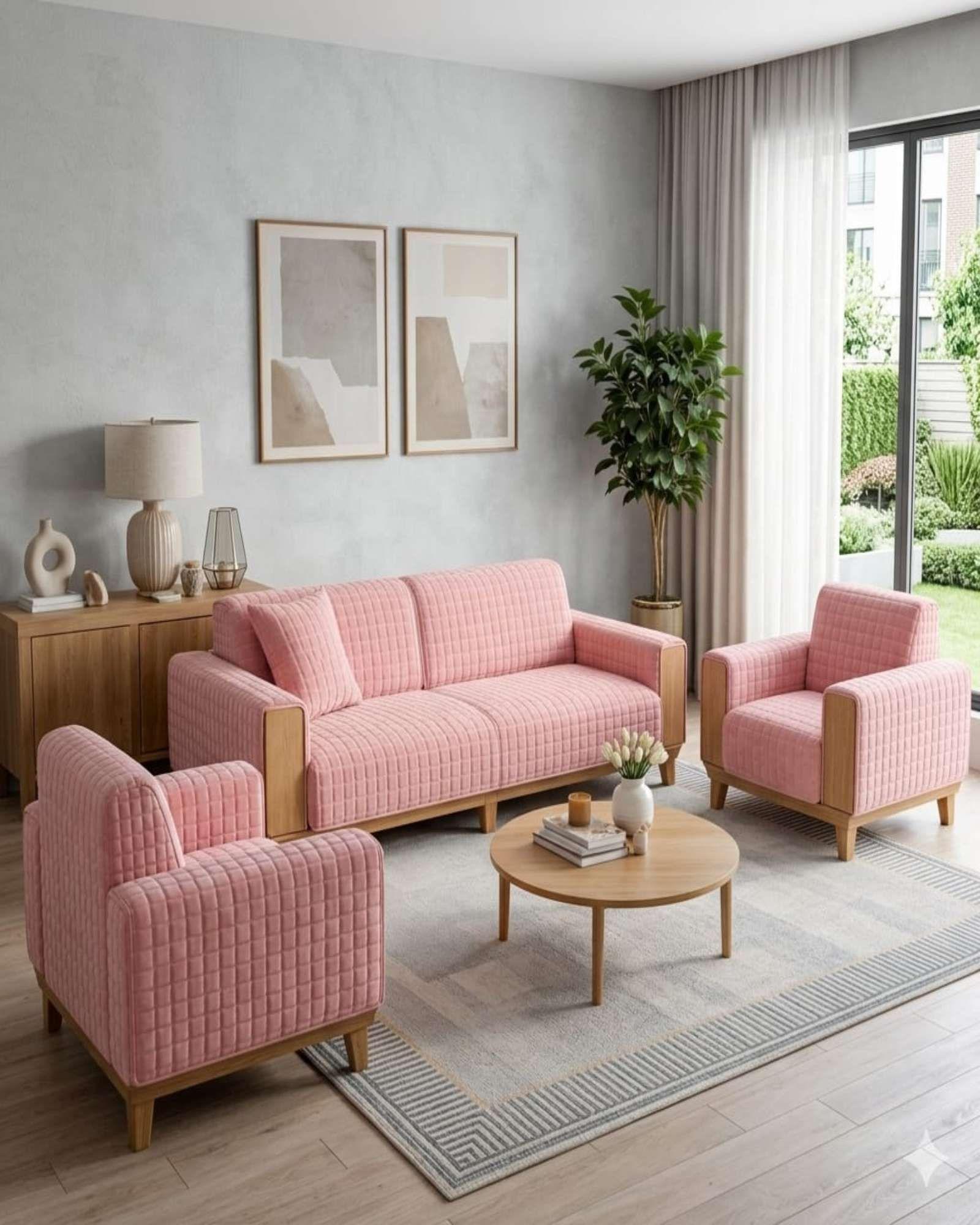 Cubre Sillón Mat Plush Acolchado 3+1+1 Diseño Elegante m1-1