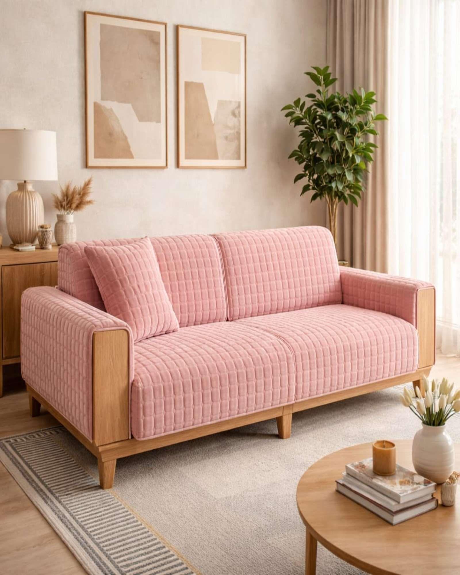 Cubre Sillón Mat Plush Acolchado 3+1+1 Diseño Elegante m1-3