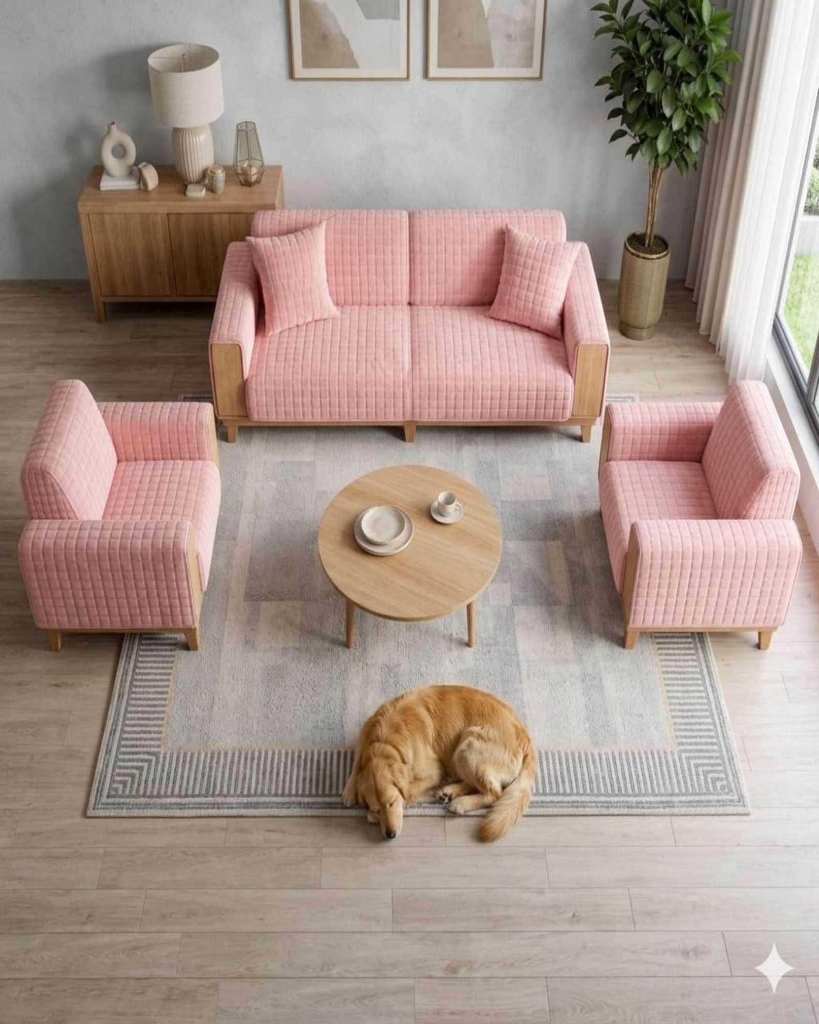 Cubre Sillón Mat Plush Acolchado 3+1+1 Diseño Elegante m1-4