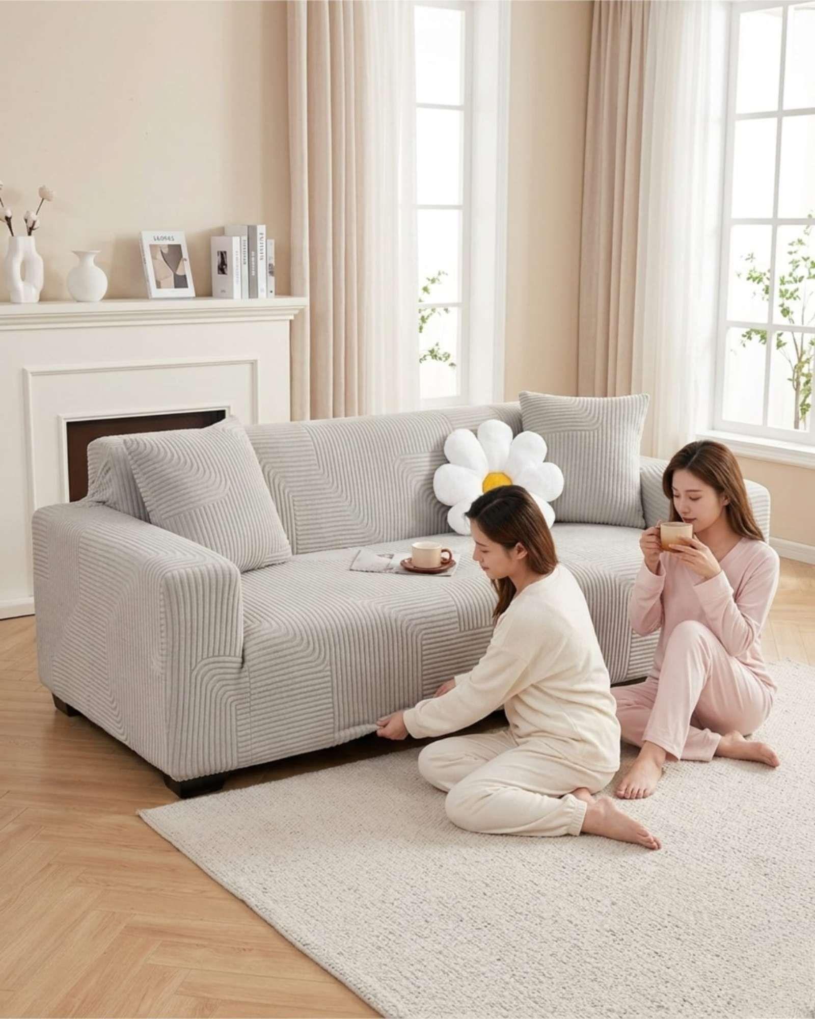 Funda Para Sofa 3 Cuerpos Diseño Moderno De Polar m2-1