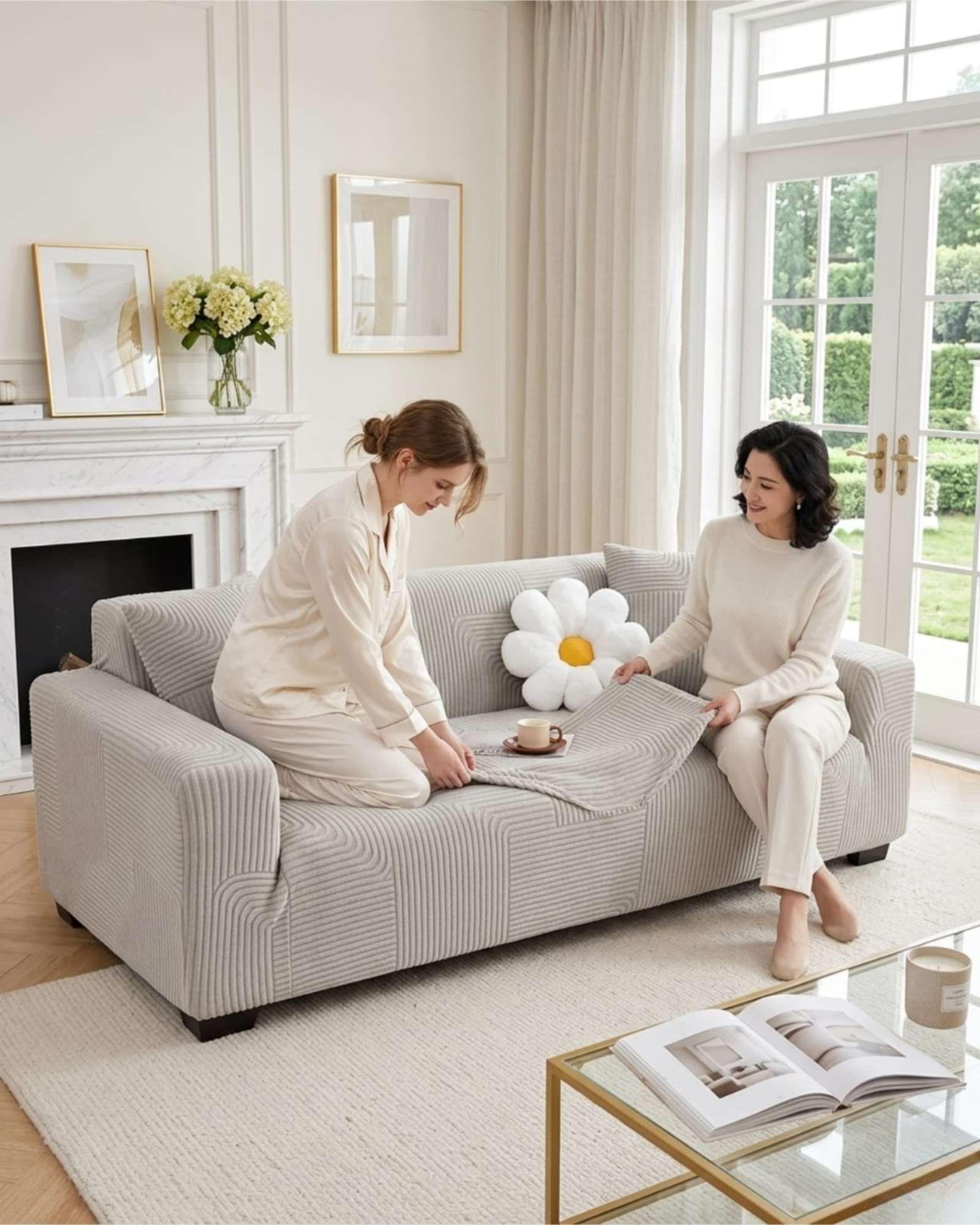 Funda Para Sofa 3 Cuerpos Diseño Moderno De Polar m2-2