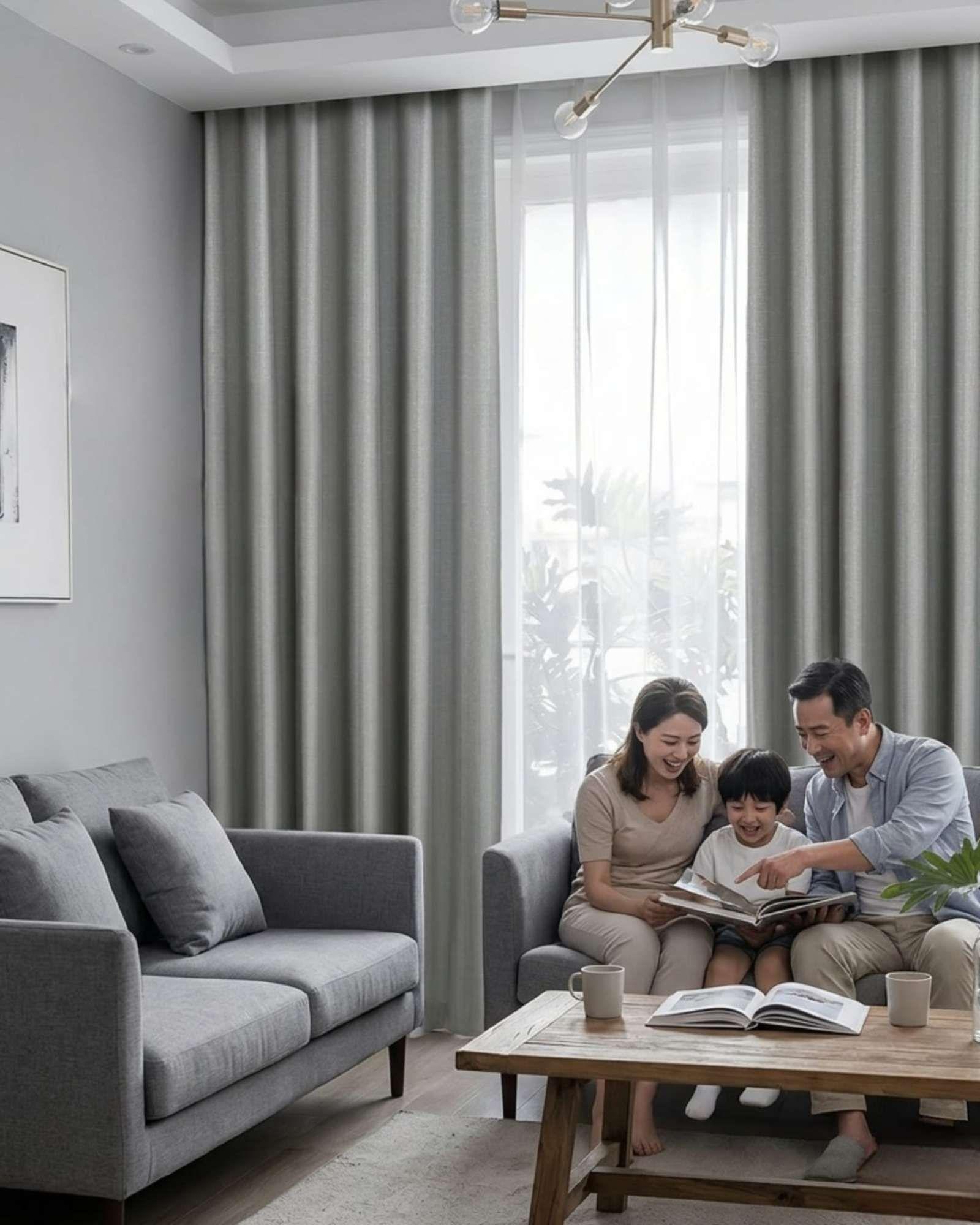 Set de Cortinas Blackout Engomadas Modernas de Lujo m9-2