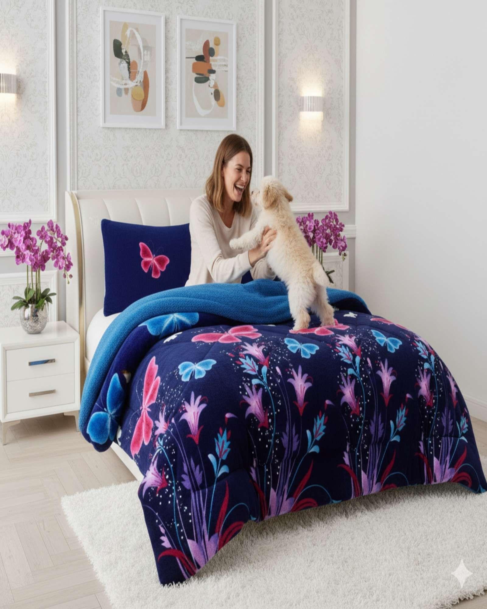 Juego de Cobertor con Chiporro mas sabana 2 plaza Extra Suave M2-2