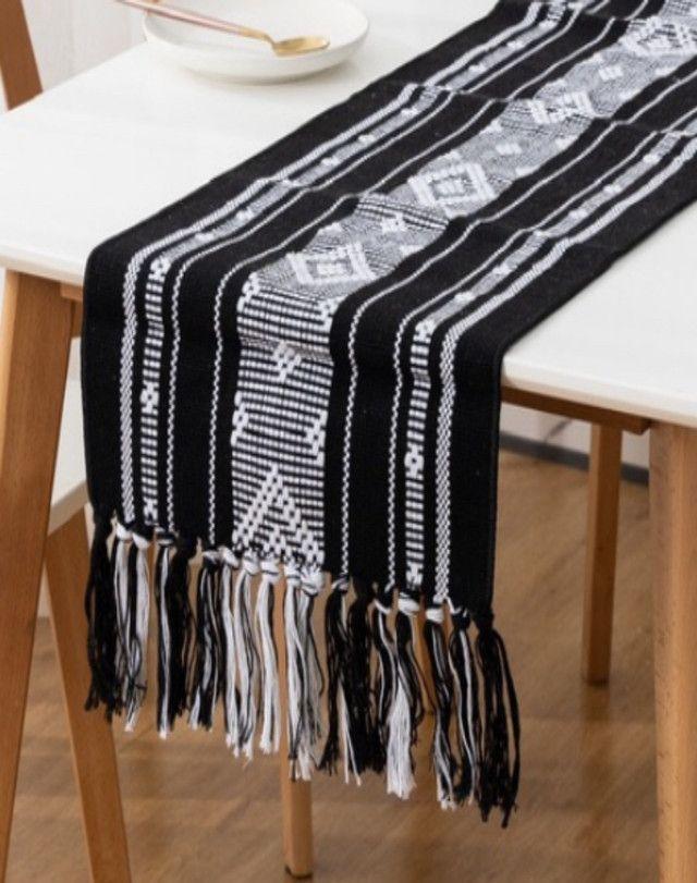 CAMINO DE MESA CROCHE 30 X 180cm Negro-1