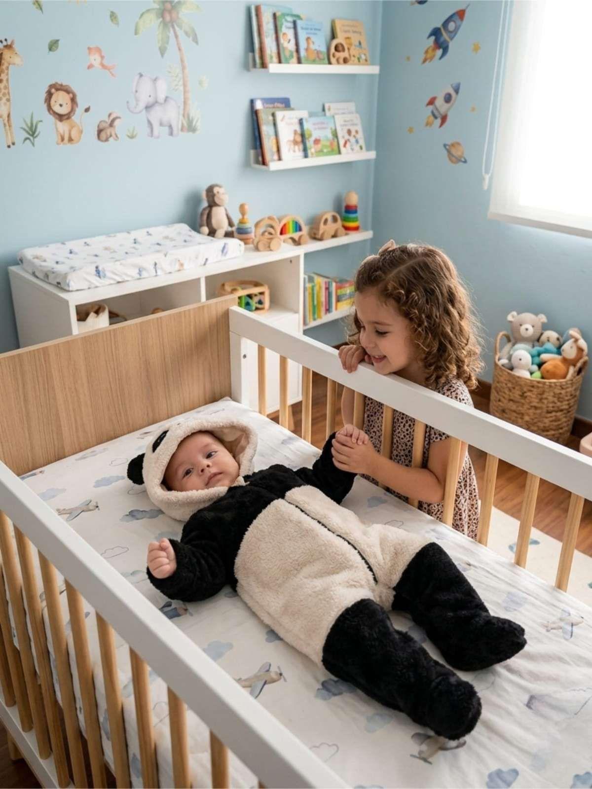 Pijama Enterizo Térmico para Bebé - Peluche Suave 3 a 6 Meses negro-1