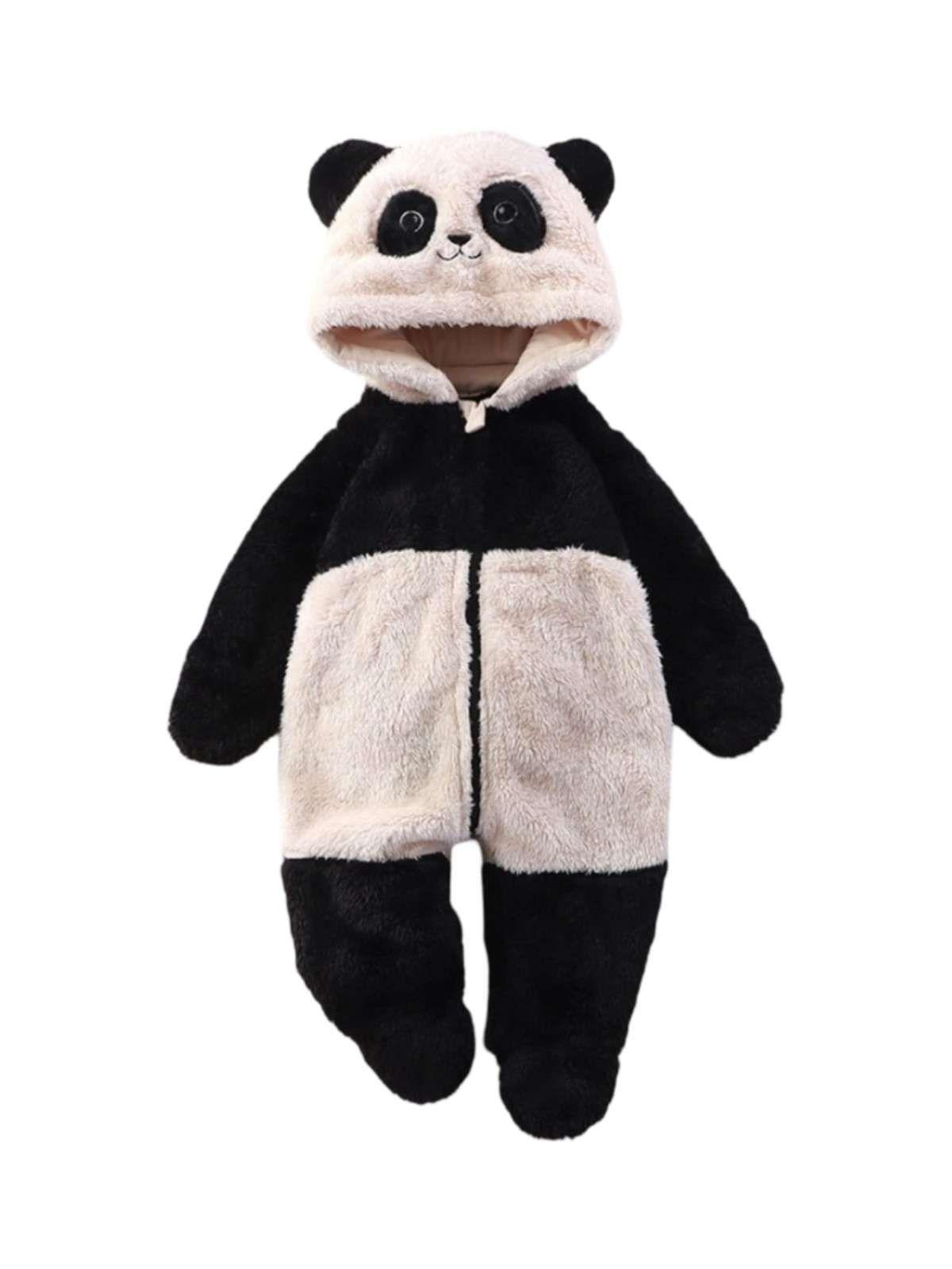 Pijama Enterizo Térmico para Bebé - Peluche Suave 3 a 6 Meses negro-2
