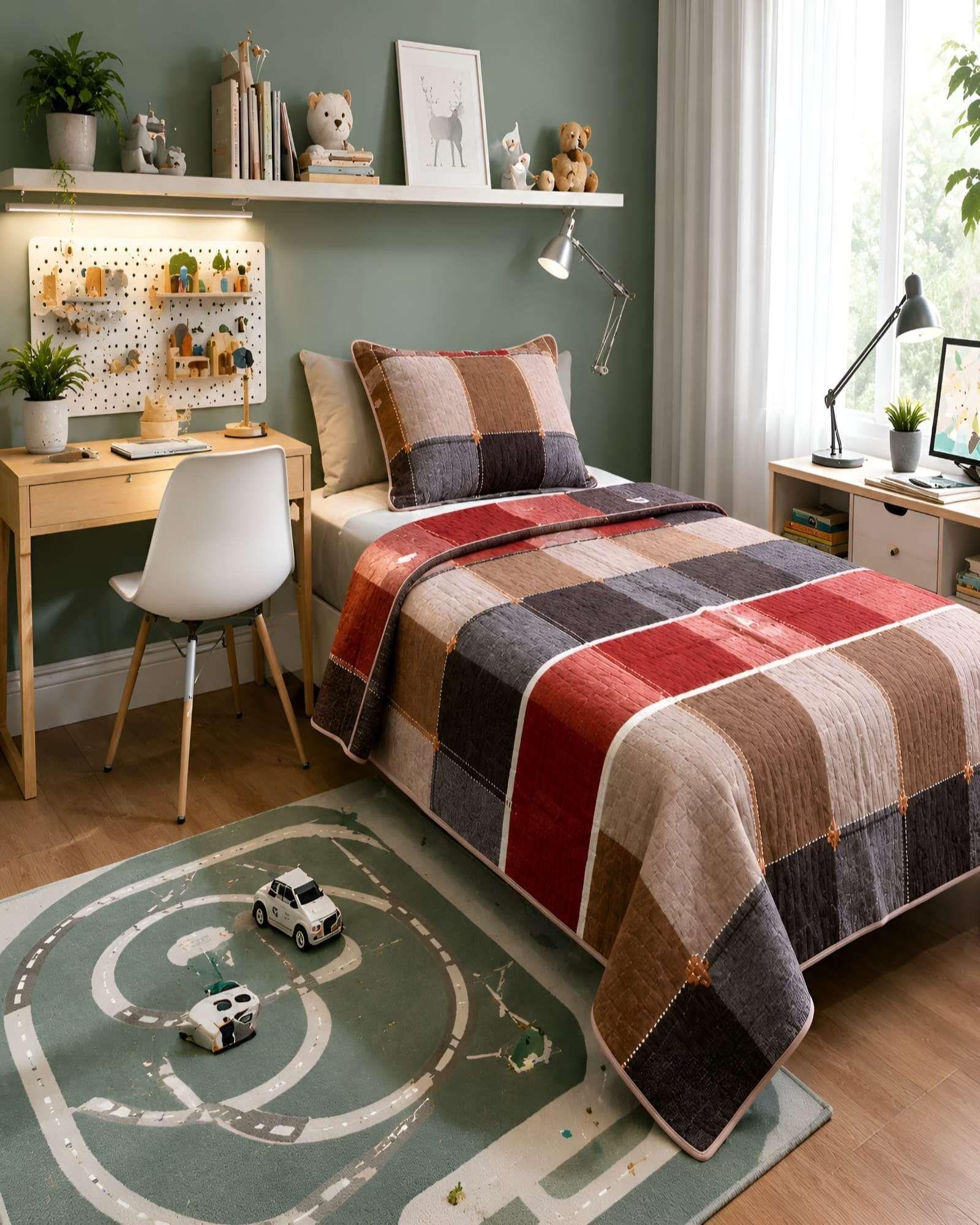 Cubrecamas Quilt Plaza Y Media Textura Suave Y Fresca m19-0