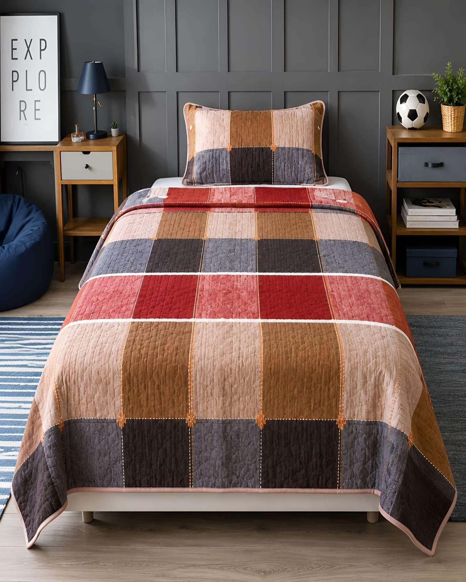 Cubrecamas Quilt Plaza Y Media Textura Suave Y Fresca m19-2