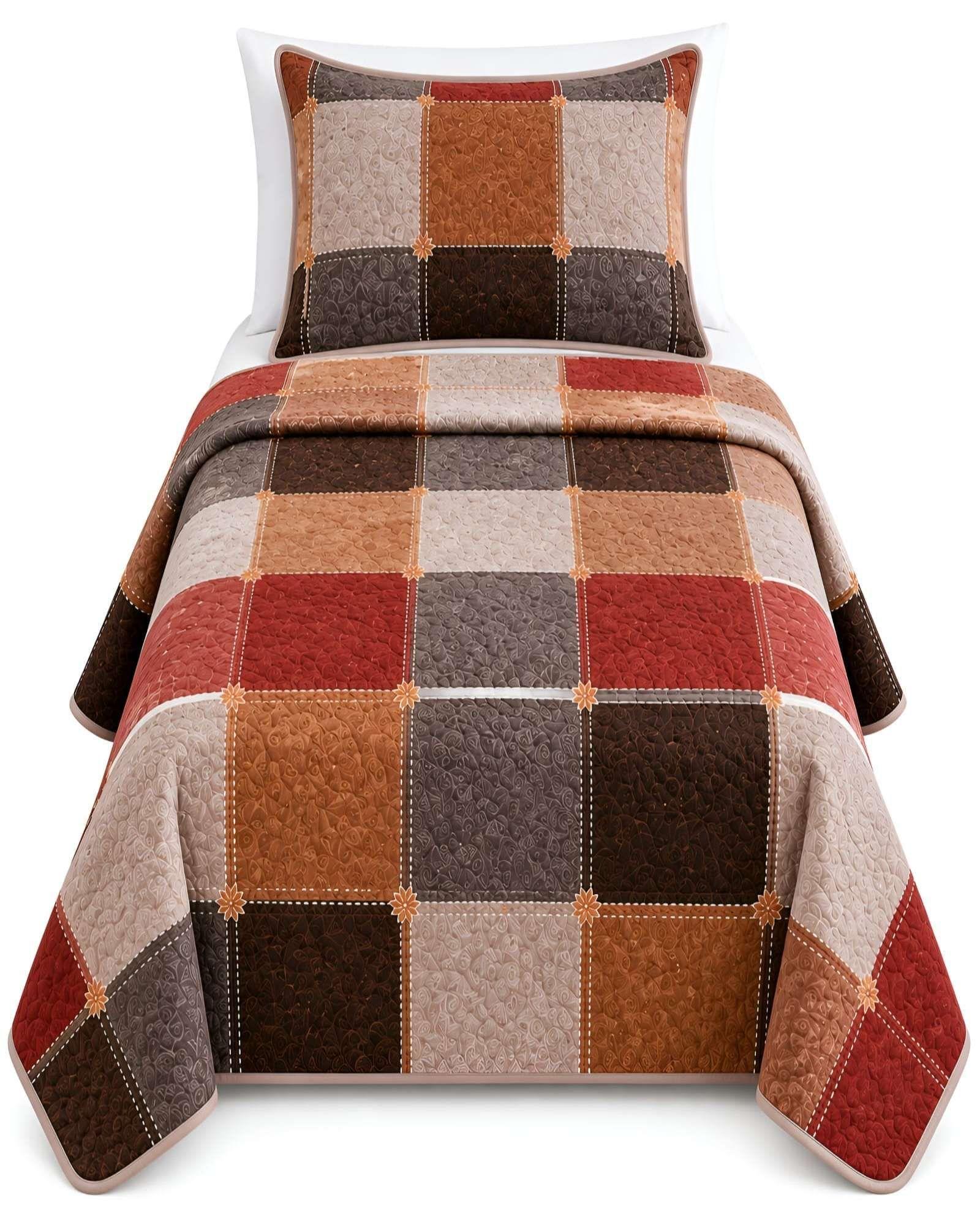 Cubrecamas Quilt Plaza Y Media Textura Suave Y Fresca m19-5