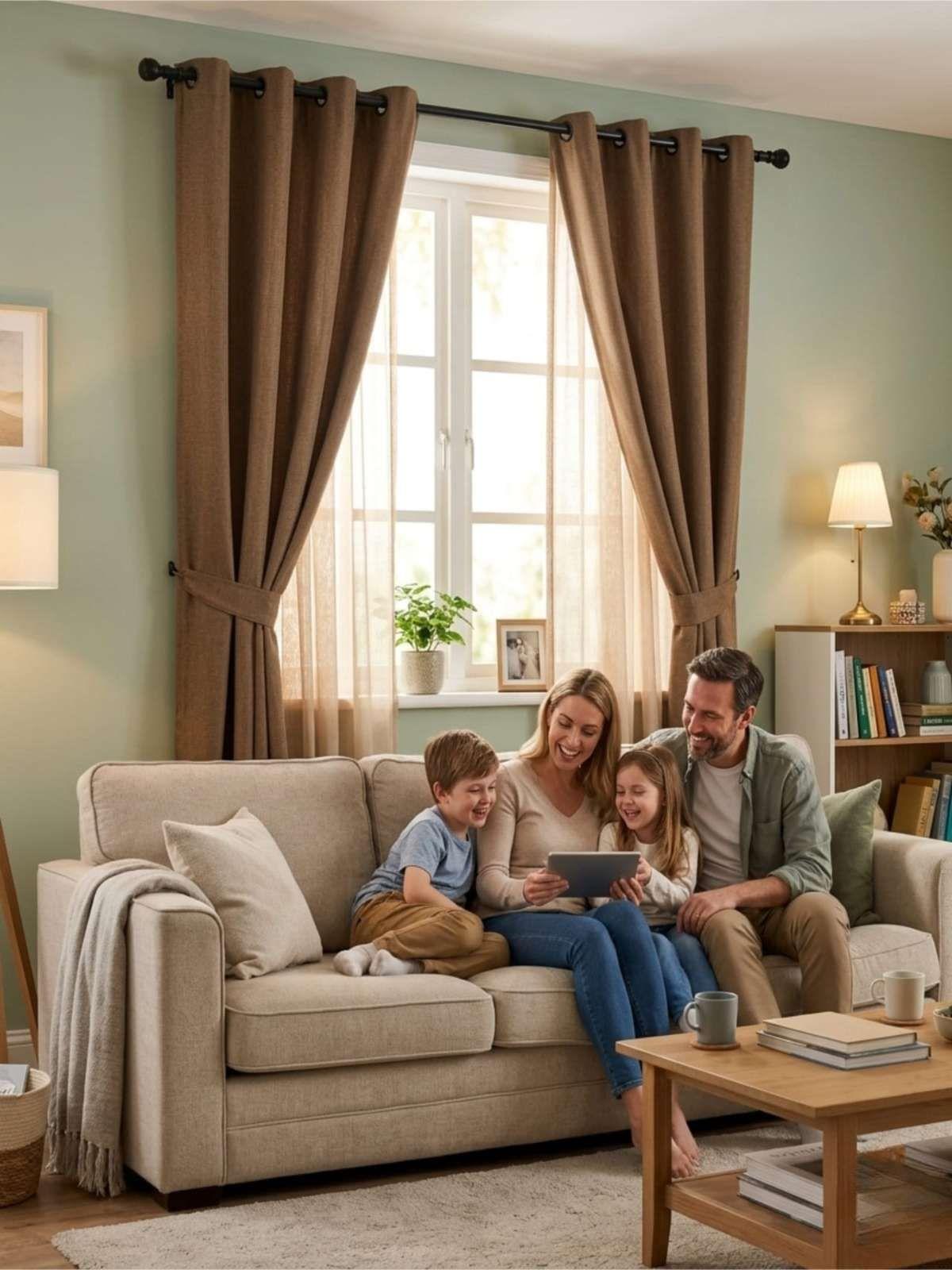 Set de Cortina Blackout medida 140x220 cm marron-3