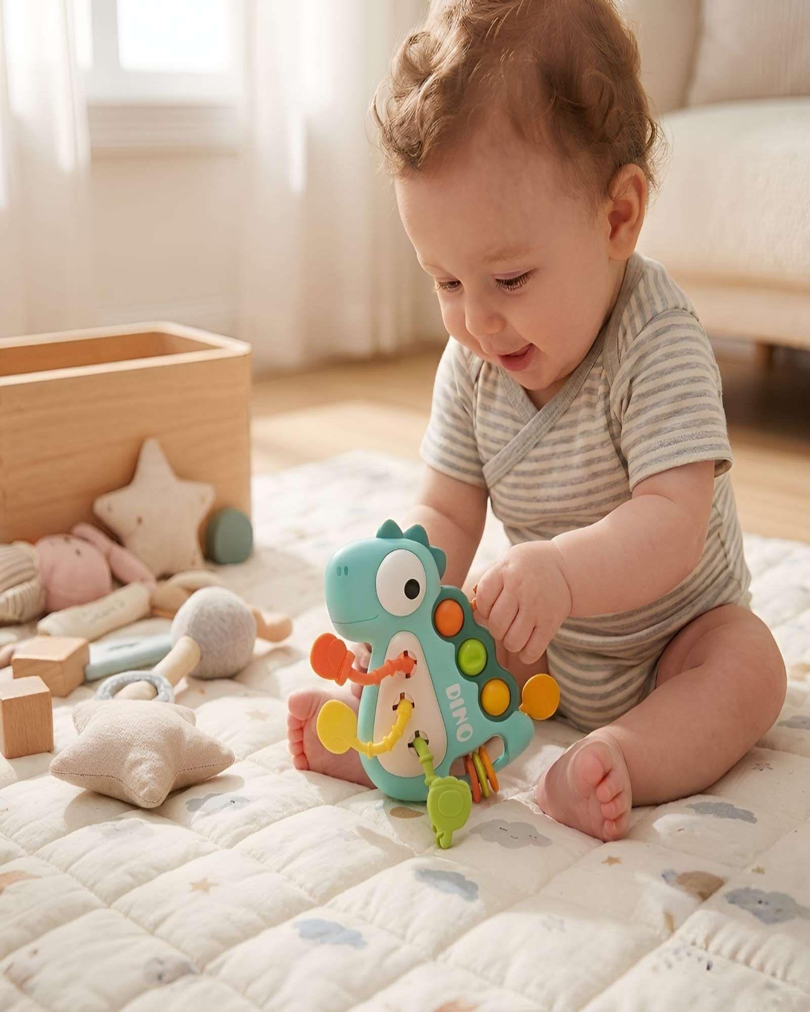 Mordedor Didáctico Dinosaurio Para Bebés Con Texturas m1-0