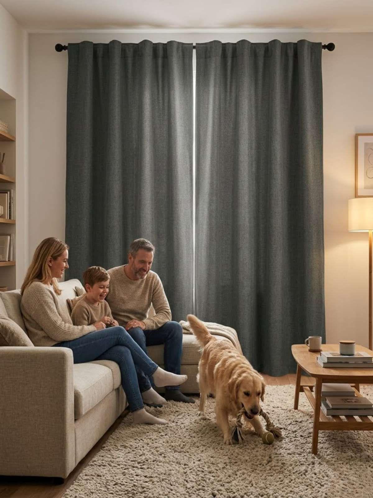 Set de Cortina Blackout mas vicillo 140x220 cm gris-3