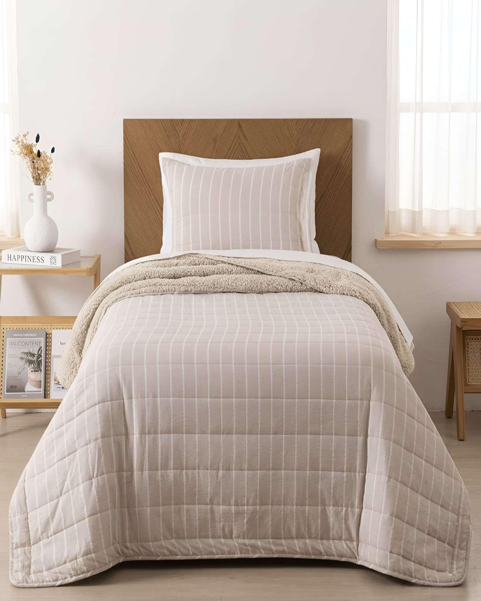 Quilt Palma Cationic Plaza Y Media Con Reverso De Chiporro Suave m4-4