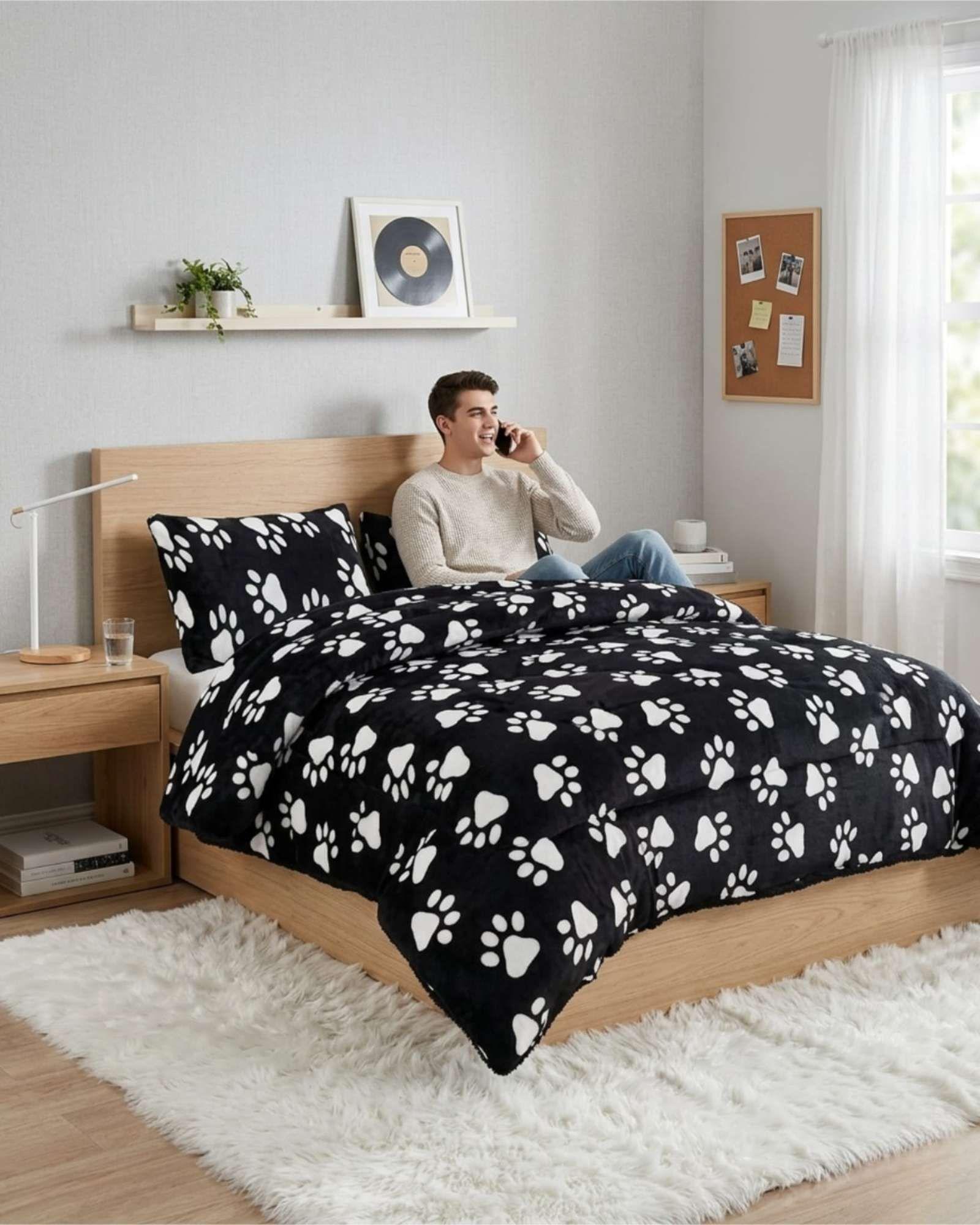 Cubrecamas Sherpa 2 Plazas Plush Ultra Suave De Lujo m12-1