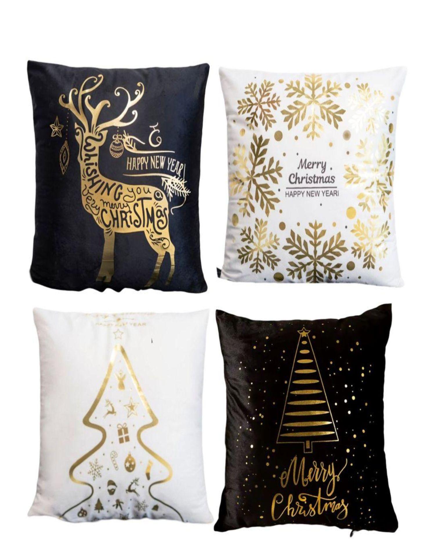 JUEGO DE 4 FUNDAS COJÍN 45 X 45CM NAVIDAD 15na1-0