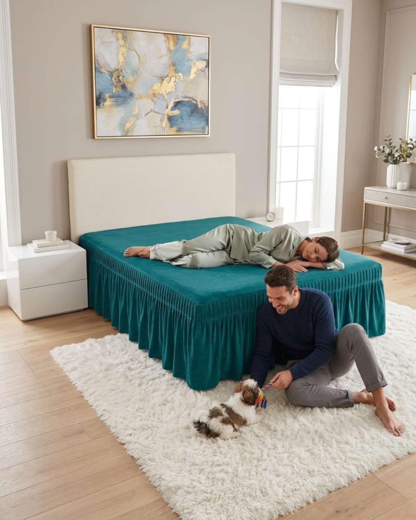 Faldón Para Cama De 2 Plazas AjuFaldón Cubre Base De Cama 2 Plazas Ajustable Premiumstable Premium-3