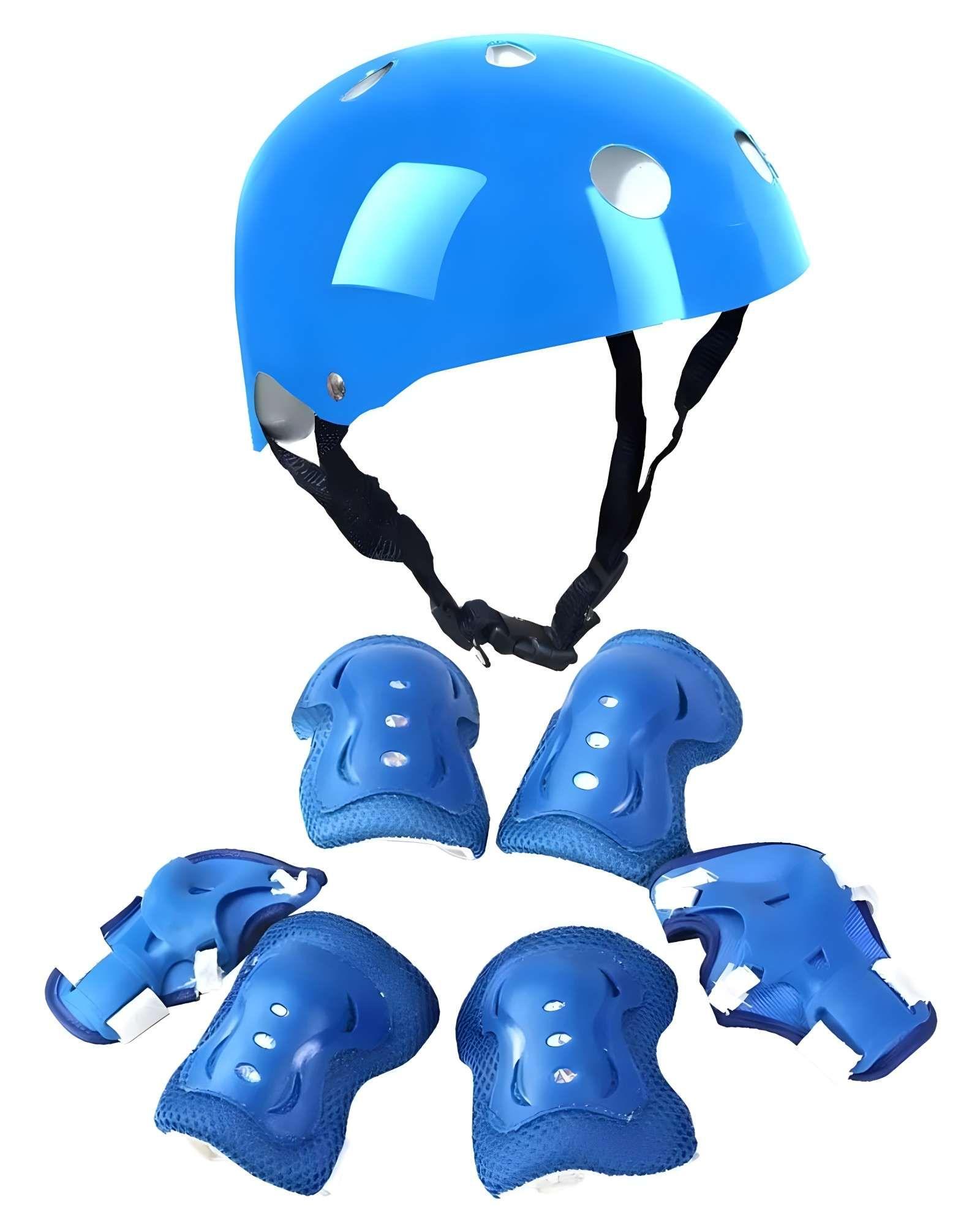 KIT DE PROTECCIÓN INFANTIL PARA PATINES AZUL-0