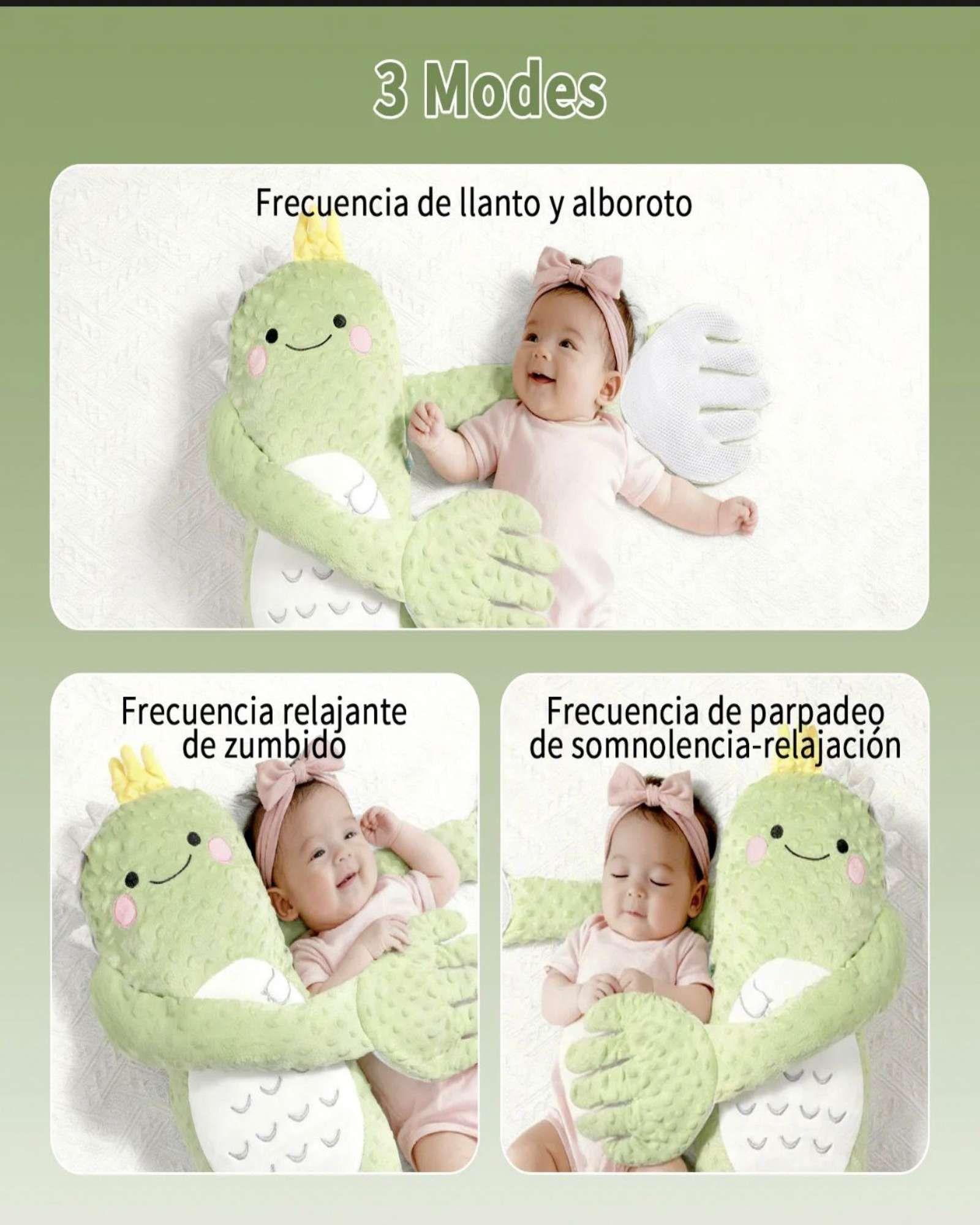 Peluche Palma Calmante Para Bebé Dinosaurio Verde-4