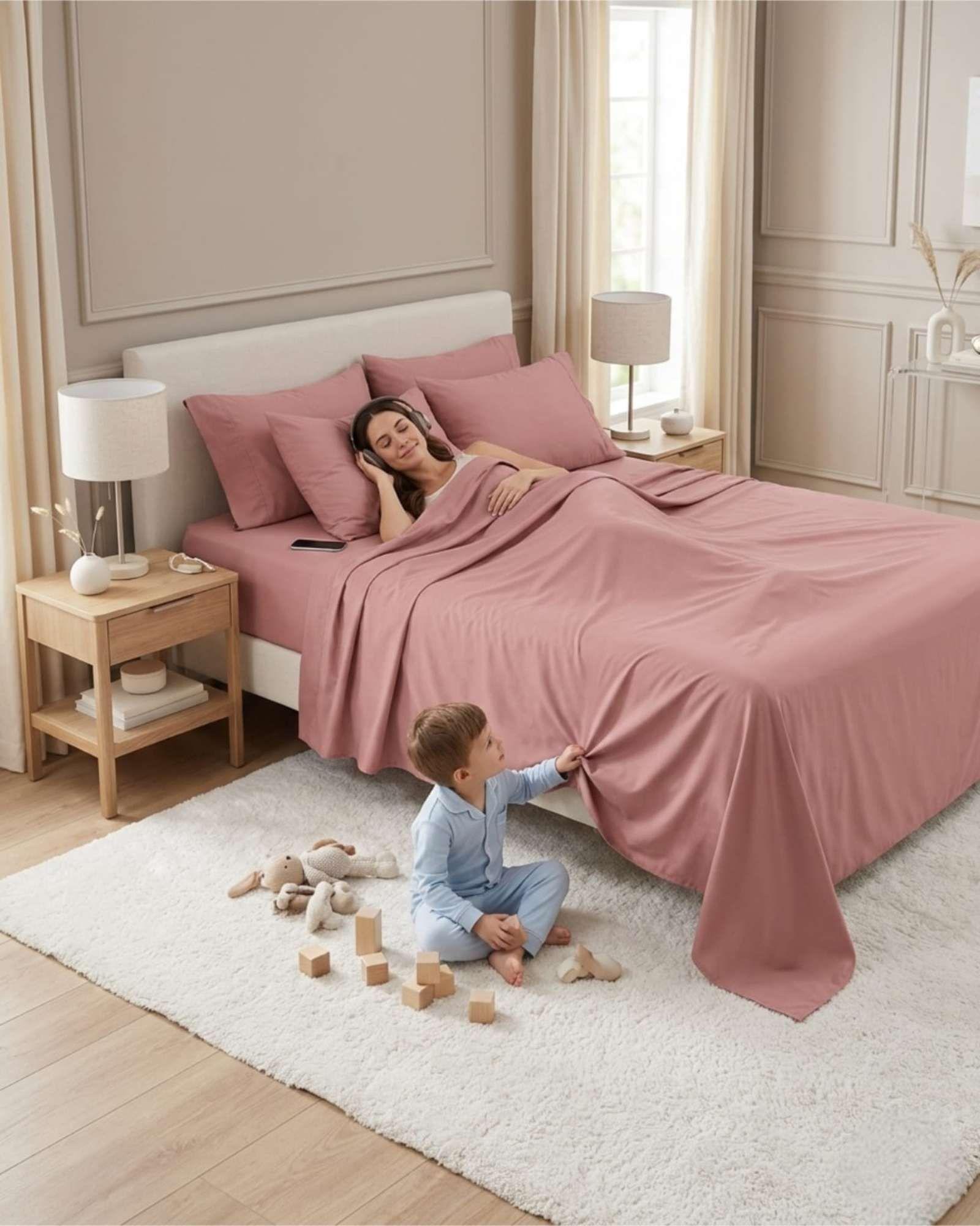 Juego Sabanas Plaza King Lisas Suaves 4 Piezas De Cama C5-3