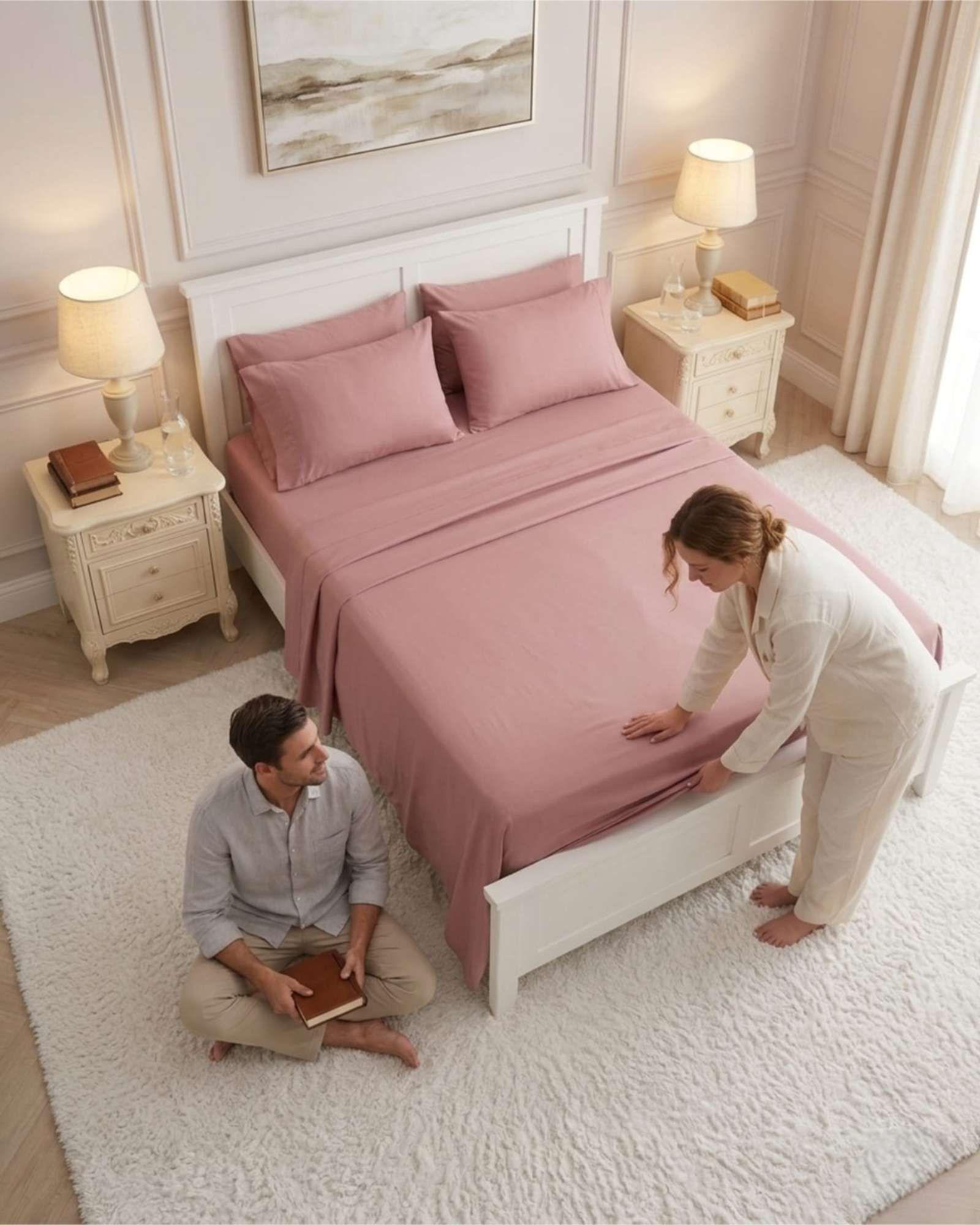 Juego Sabanas Plaza King Lisas Suaves 4 Piezas De Cama C5-4