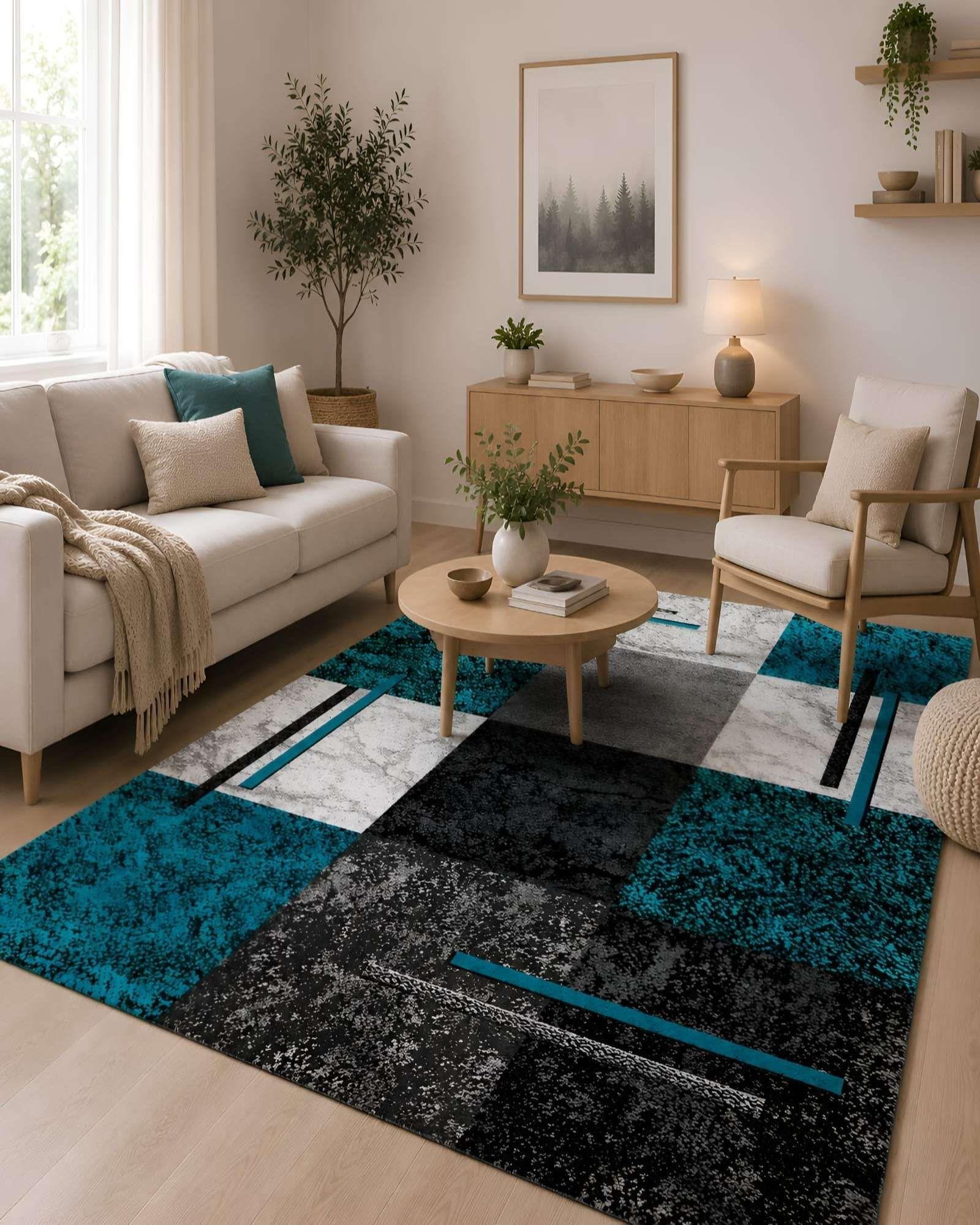 Alfombra de Diseño Geométrico (160x200 cm) Elegancia y Confort para tu Hogar 11-4