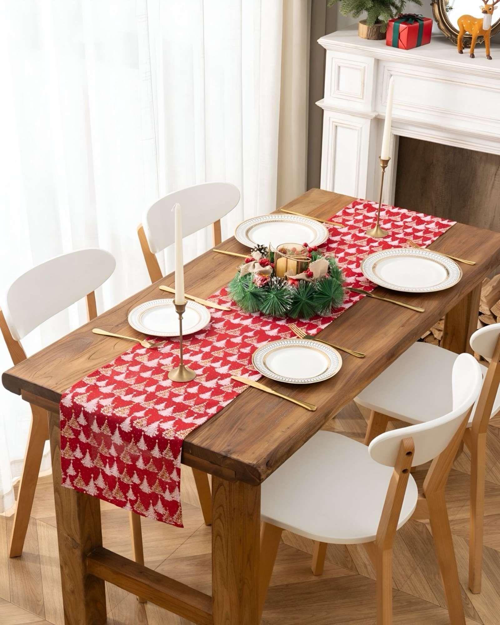 Mantel Camino de mesa diseño navidad lino 30 x 180 cm D04-2