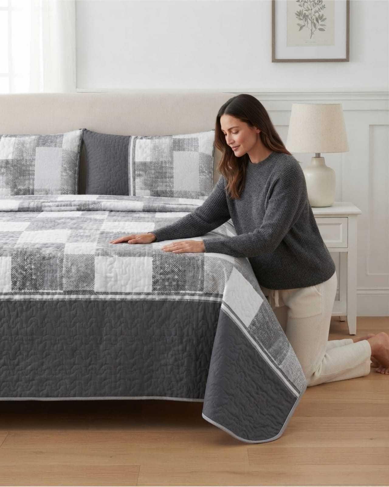 Quilt Delgado Para Verano Fresco King Mas Almohadas m19-3