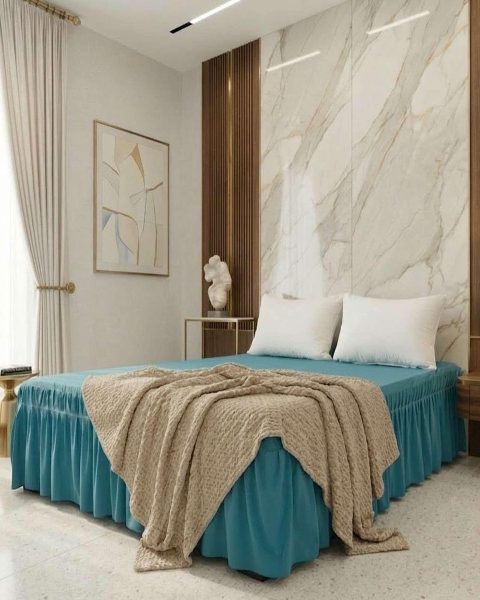 Faldon de Cama con Plisado Elegante 2 Plazas m4-2