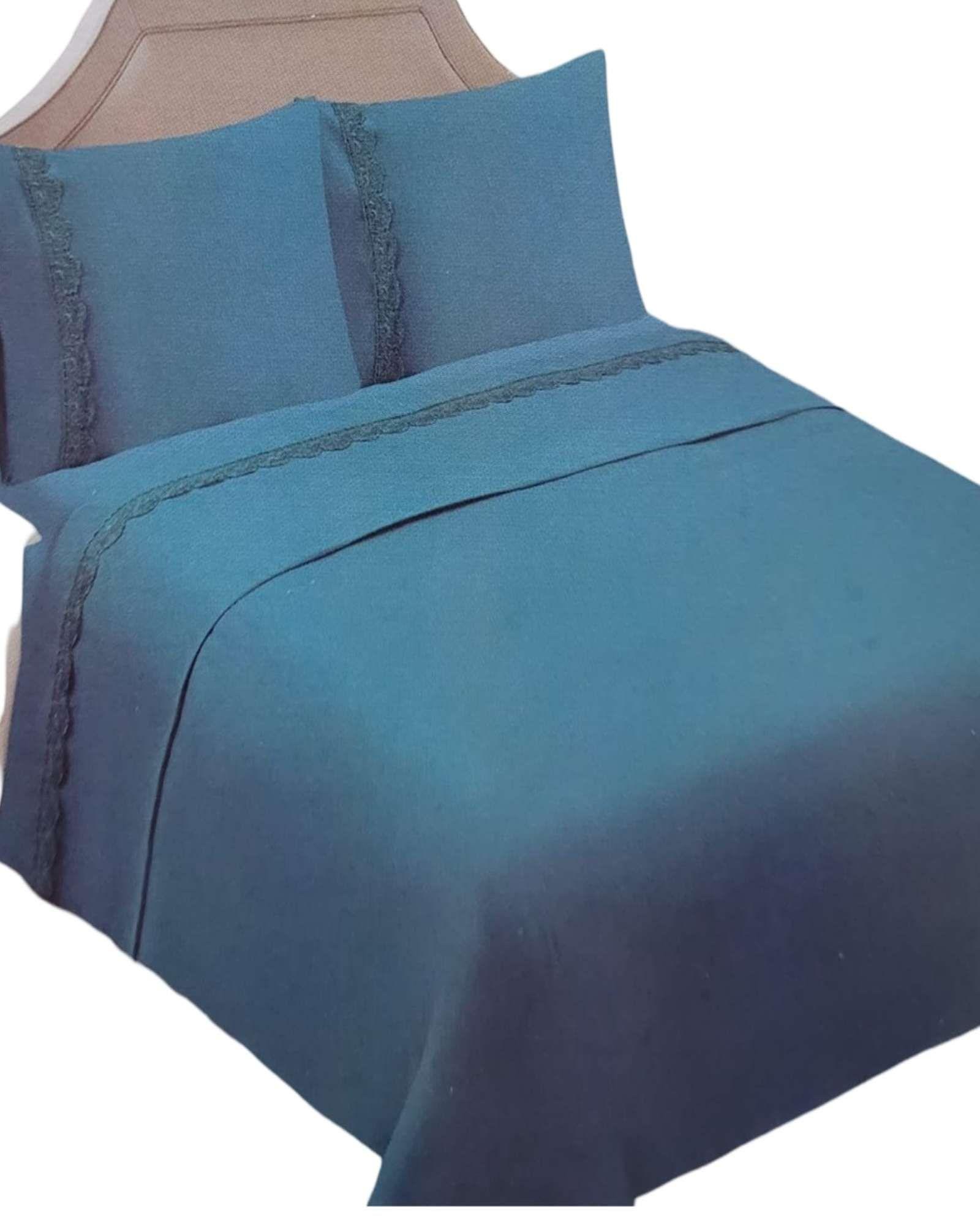 SABANAS 300 HILOS 2 PLAZA AZUL T01-2