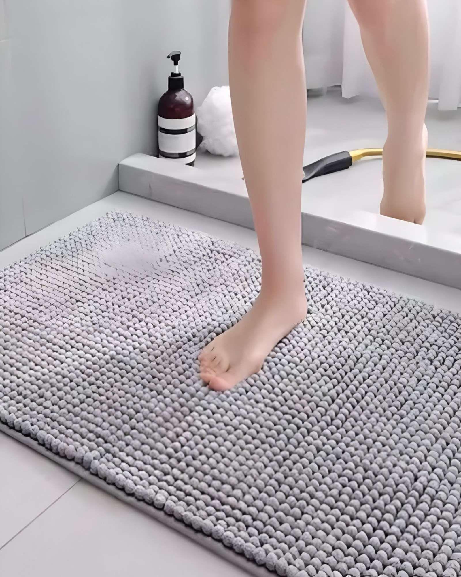 ALFOMBRA DE BAÑO  DELGADA GRIS 40X60 cm-2