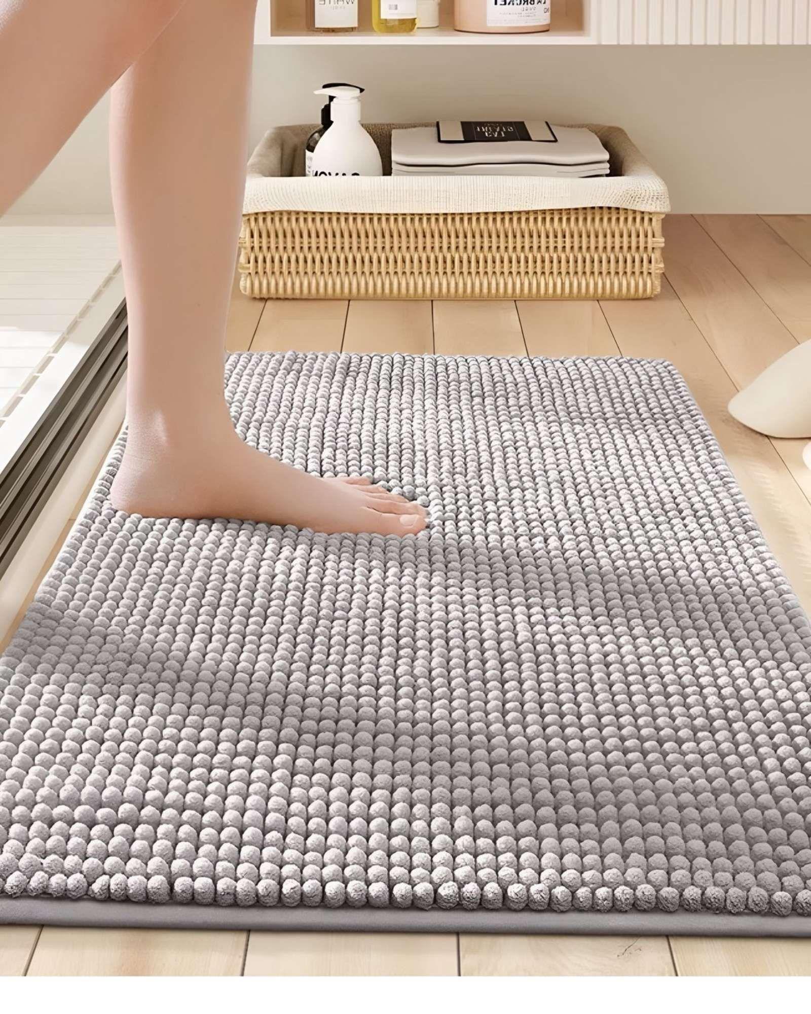 ALFOMBRA DE BAÑO  DELGADA GRIS 40X60 cm-3