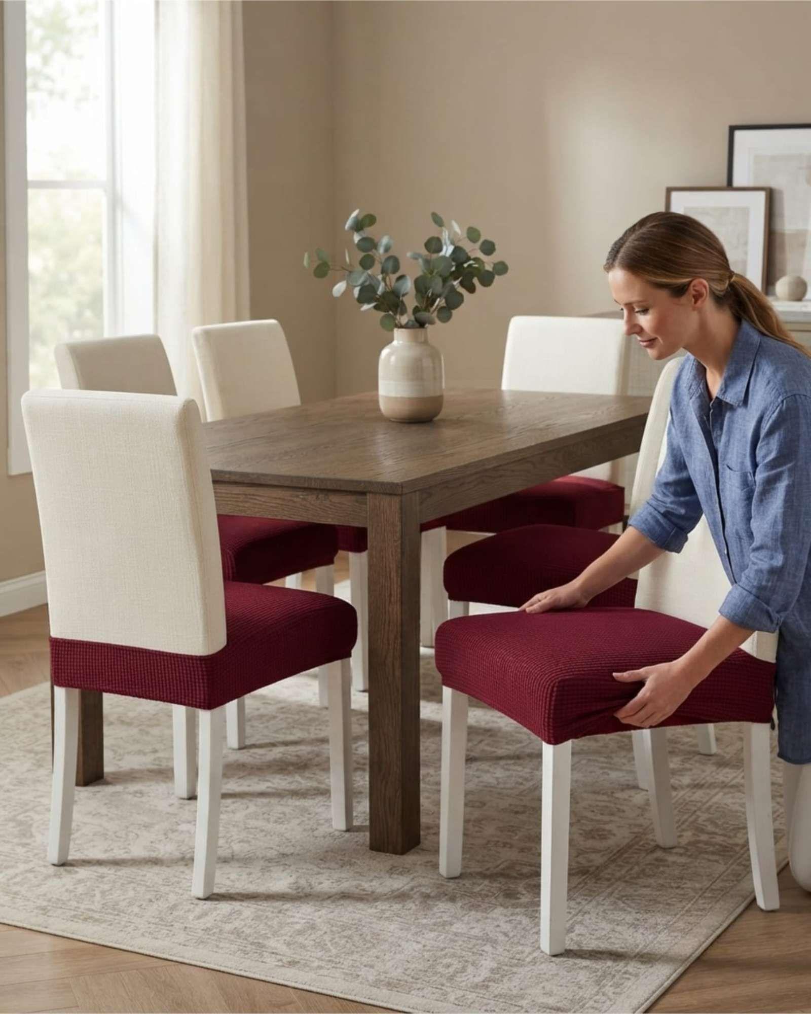 Pack x6 Fundas Cubre Asiento para Silla de Comedor Elásticas S4-0
