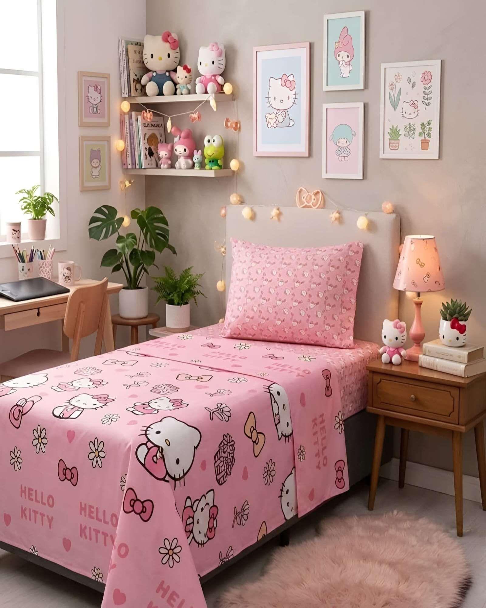 Set Dormitorio Infantil 1,5 Plaza Cobertor Sherpa Térmico + Sábanas Verano B2-2