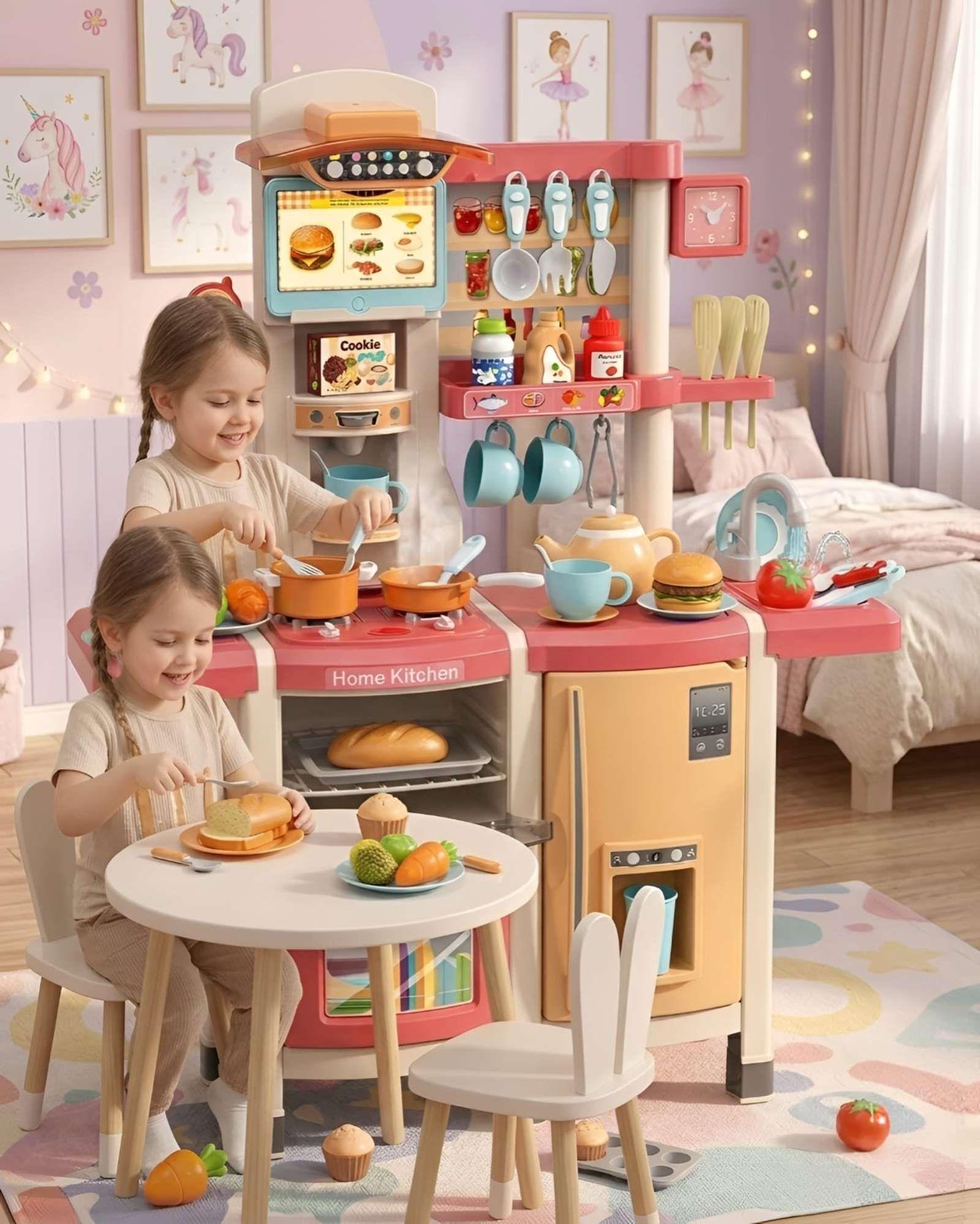 Cocina de Juguete Infantil 100cm con Sonido, Agua y 66 Accesorios 02-3
