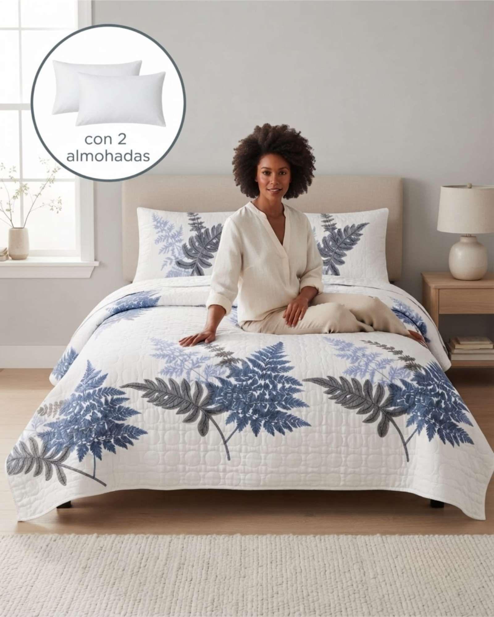 Quilt De Verano King Mas Almohadas Transpirable Y Suave m7-3