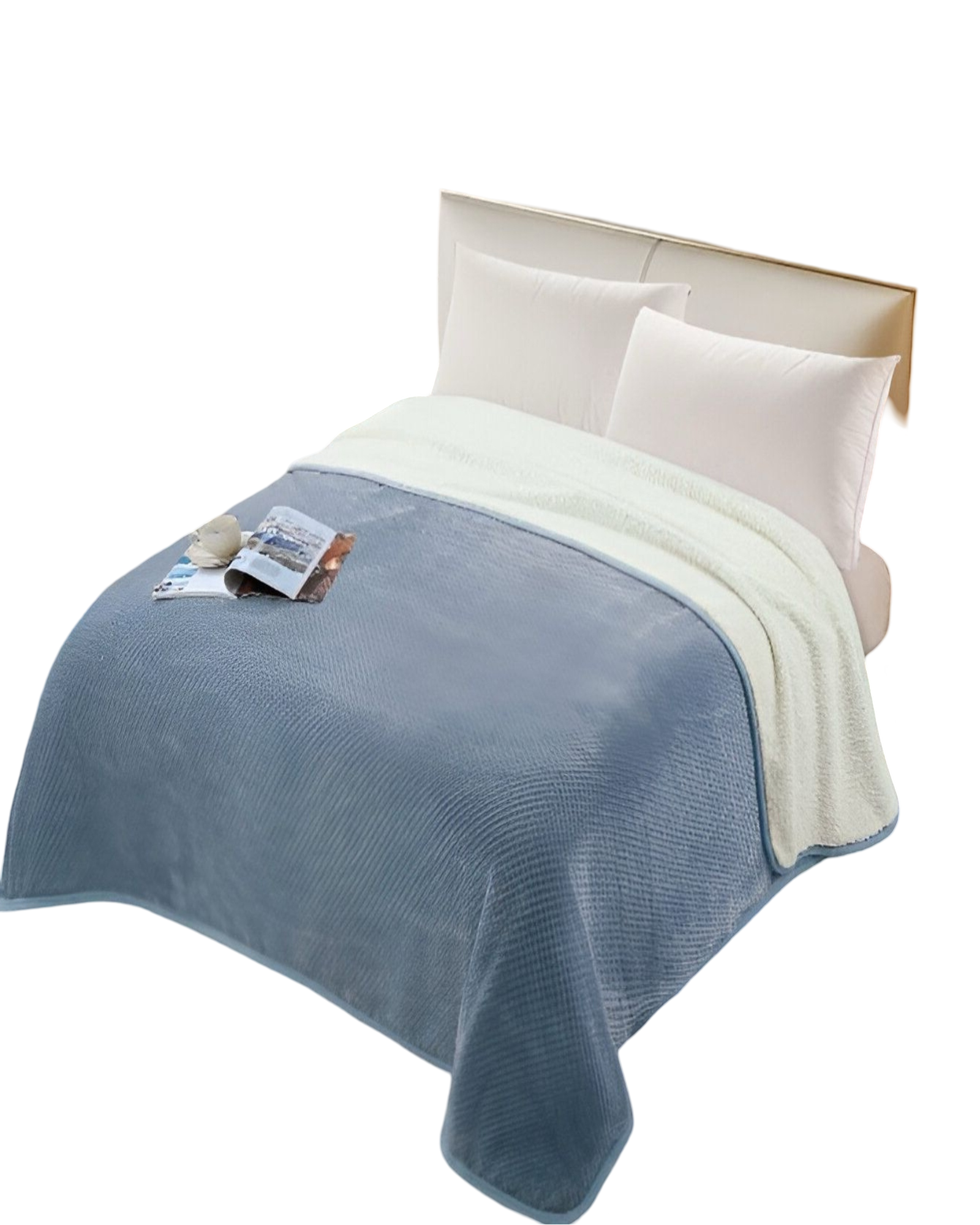 FRAZADA CON CHIPORRO  KING 230X250 Celeste-1