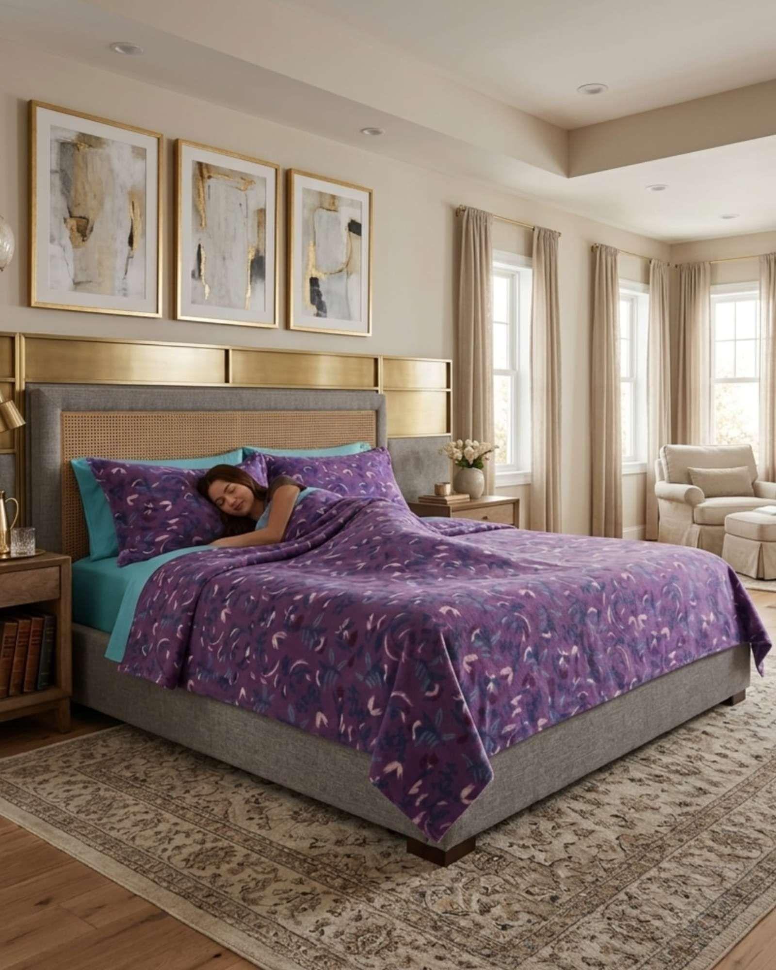 Sabanas Polar de Invierno King Estampado Premium m4-2