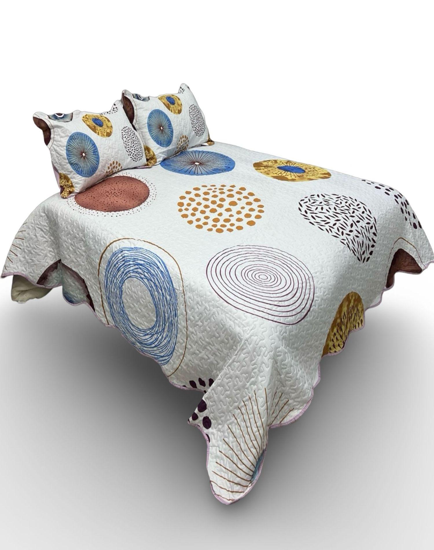 Quilt Mandala 2 Plazas - Cubrecama Decorativo A1-0