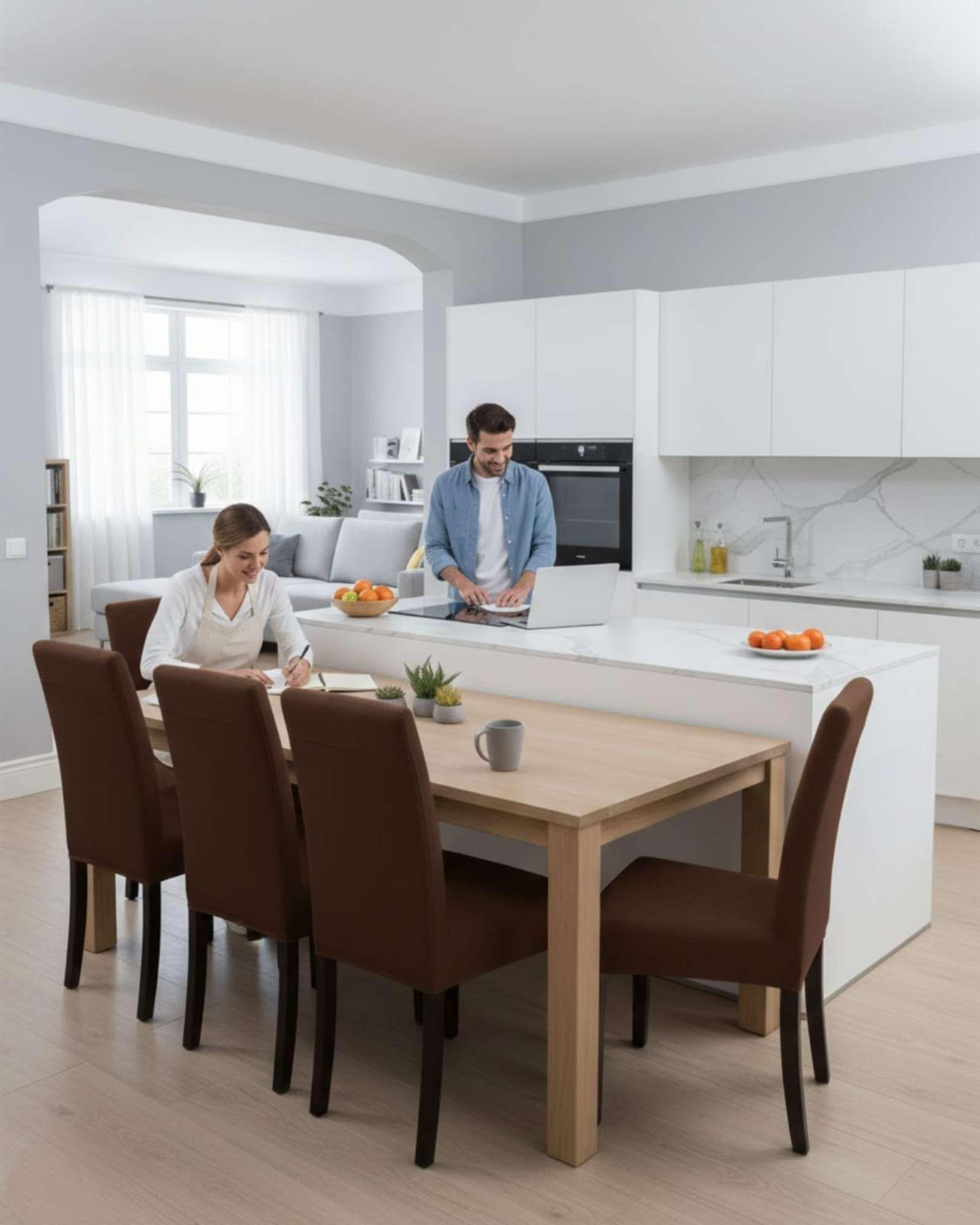 Pack de 6 fundas elasticas para sillas con diseño moderno M20-4