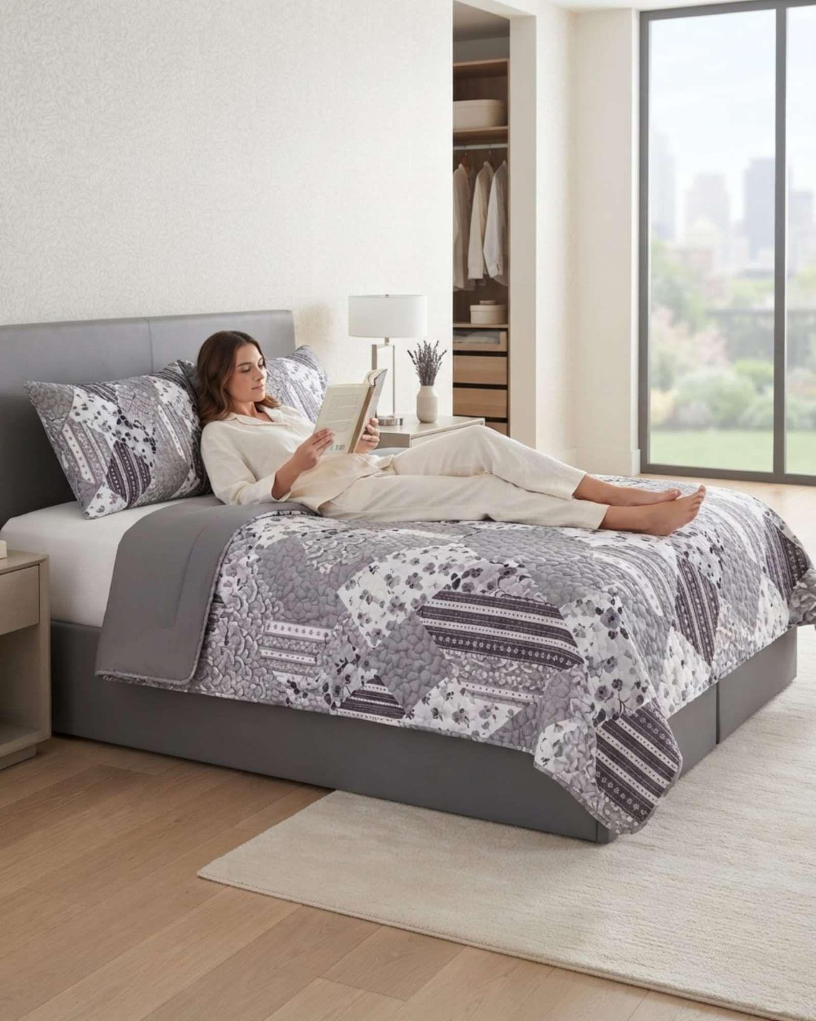 Cubrecamas De Verano Tela Transpirable Plaza y Media Mas Almohada m11-3