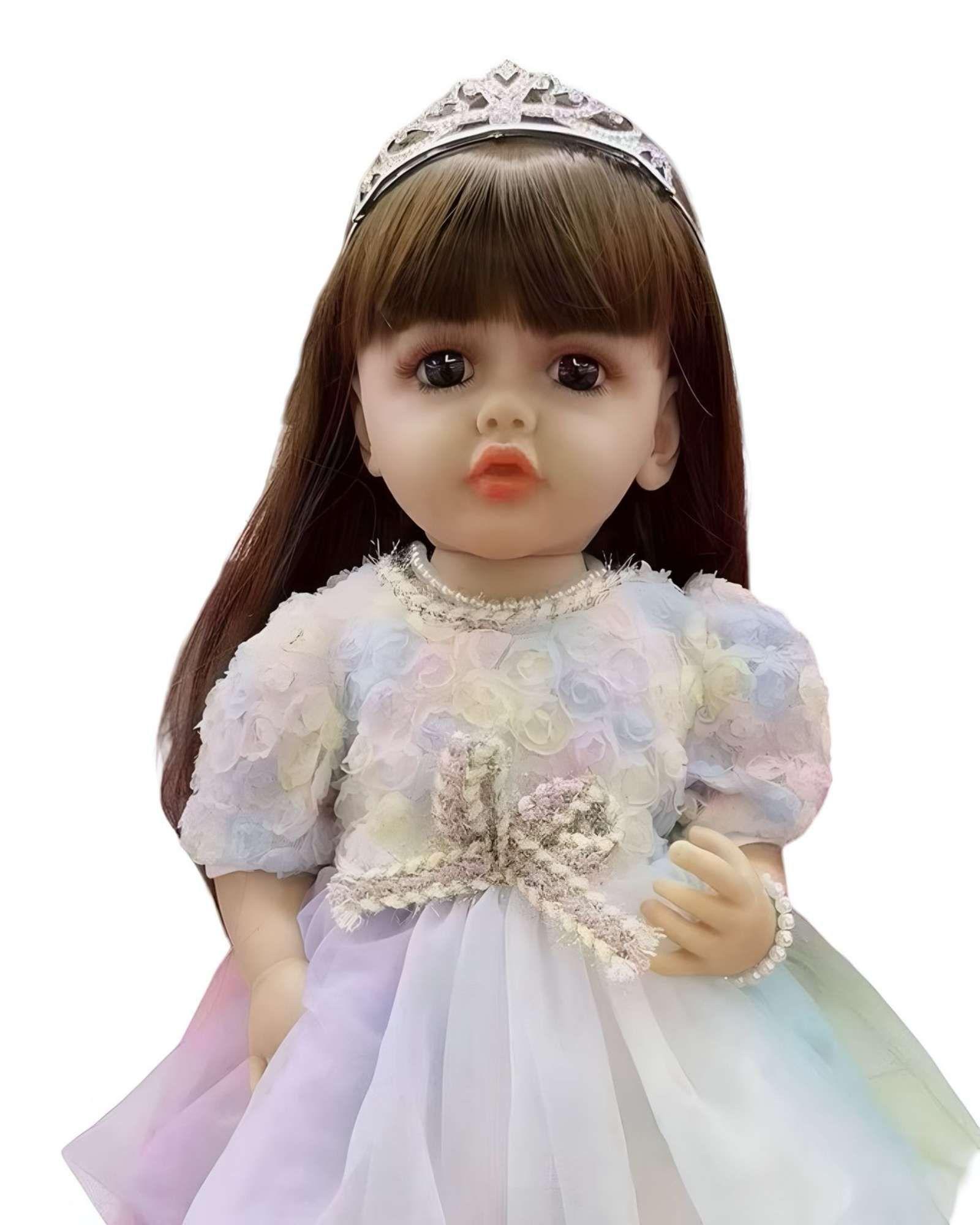 MUÑECA REALISTA BEBE 55 CM 100% SILICON CON VESTIDO 12-2