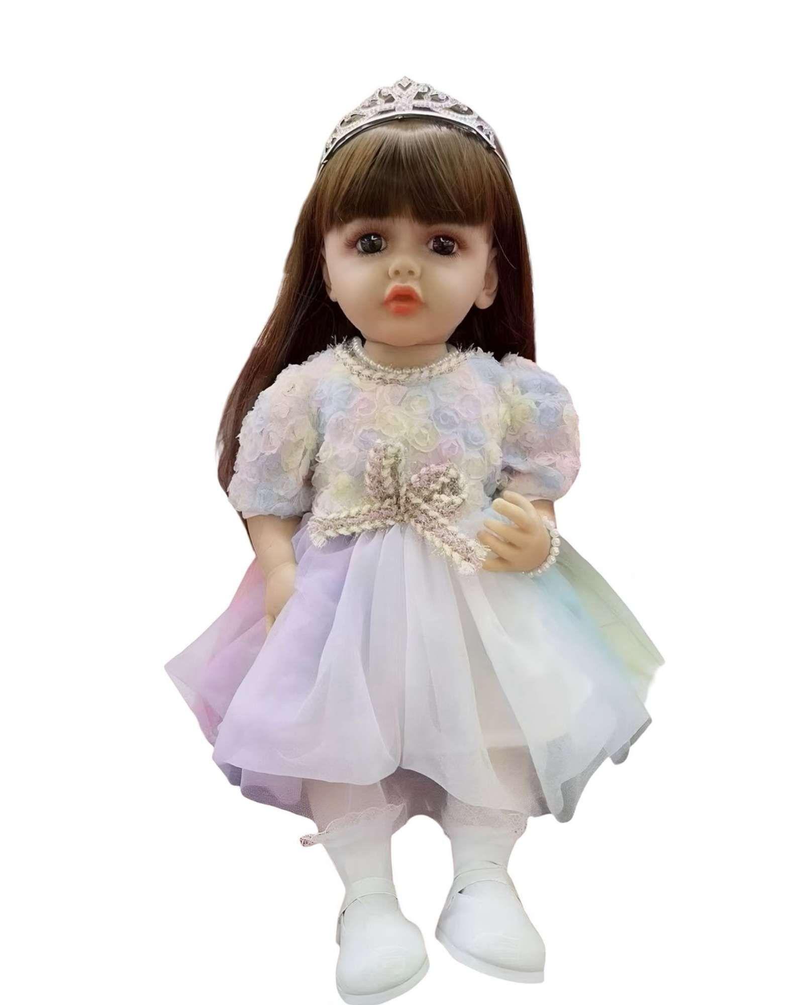 MUÑECA REALISTA BEBE 55 CM 100% SILICON CON VESTIDO 12-3