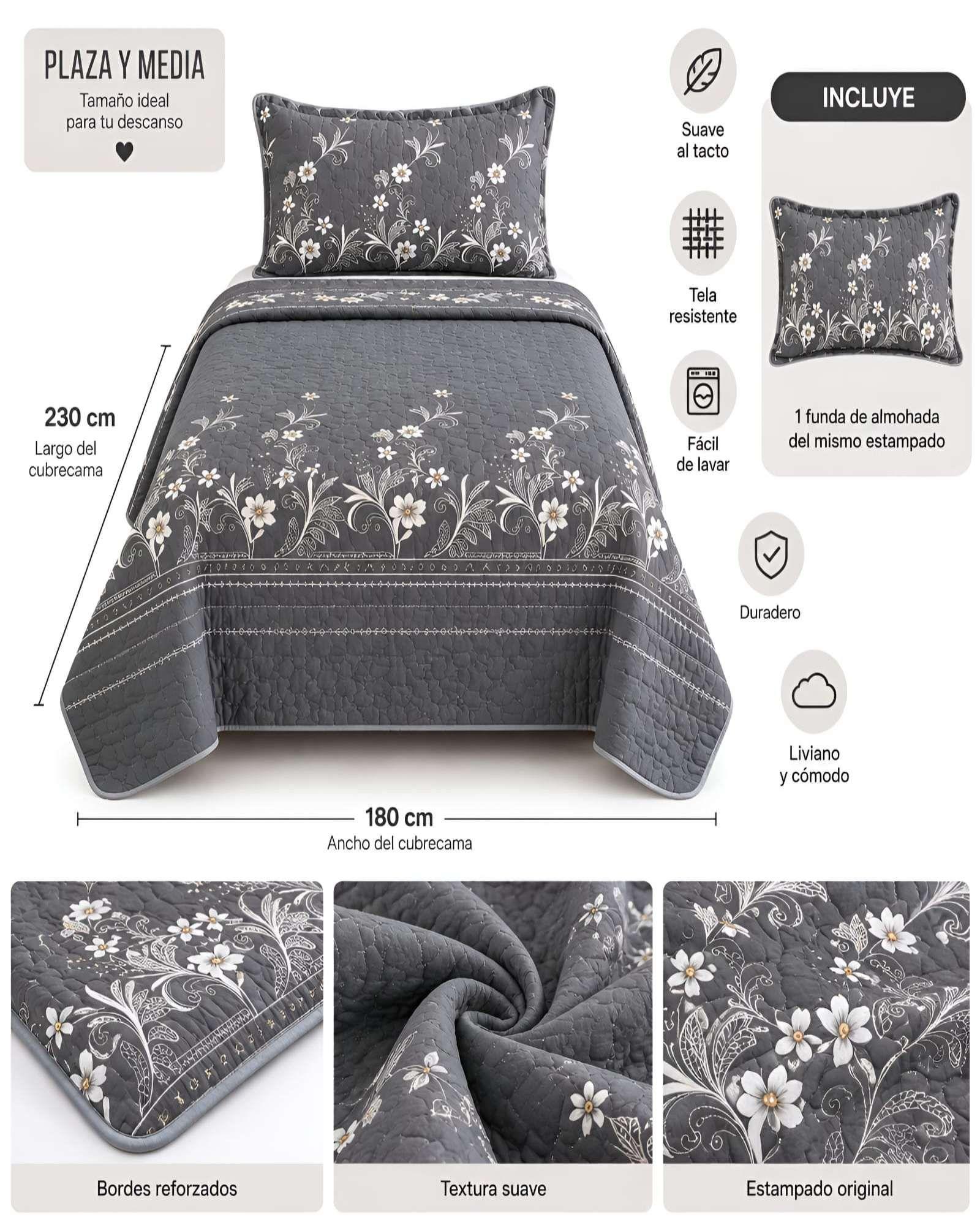 Quilt 1.5 Plazas 180x230 cm + Funda de Almohada-3