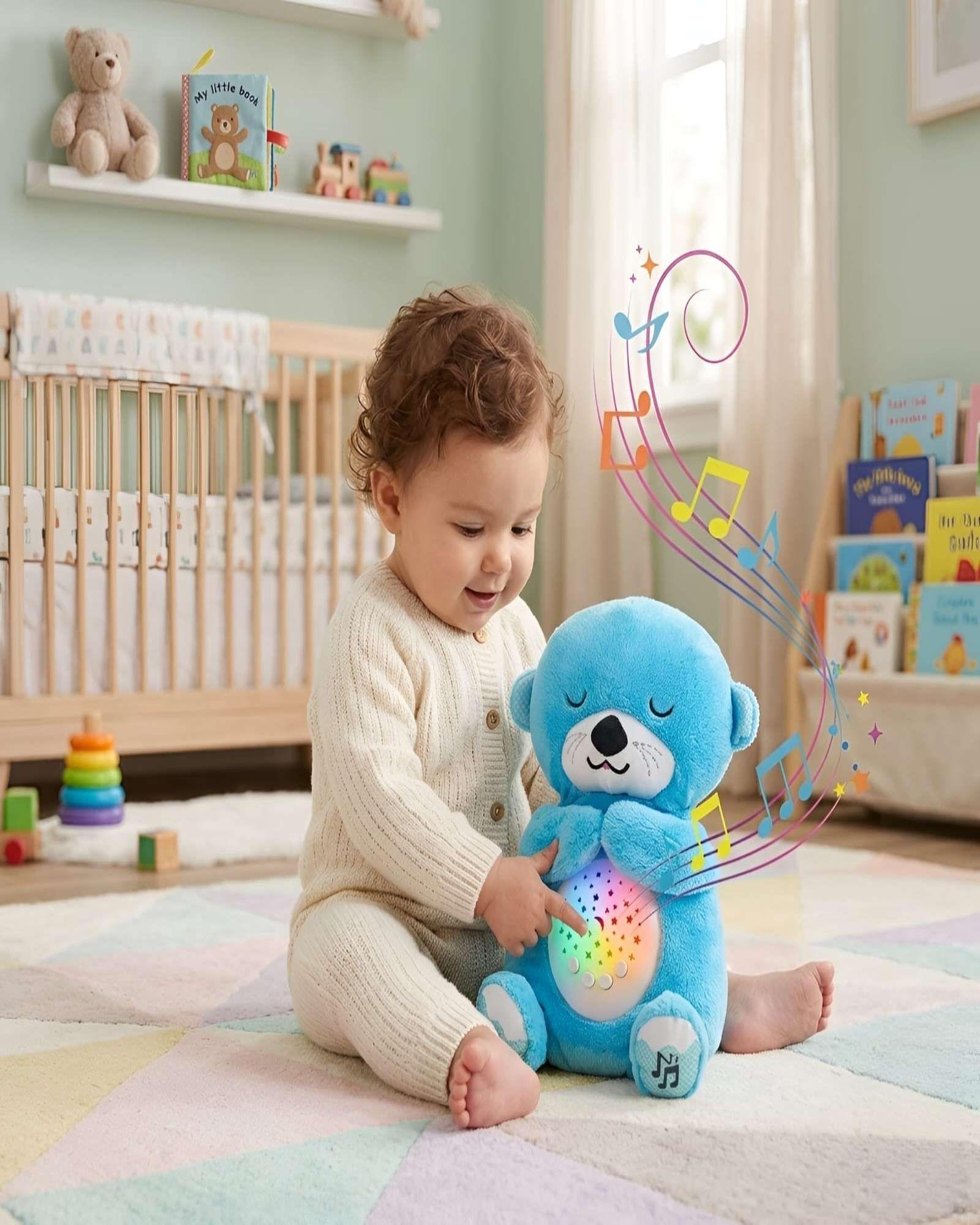 Peluche Didáctico Nutria Lumínica Sonidos Relajantes Bebe A1-1