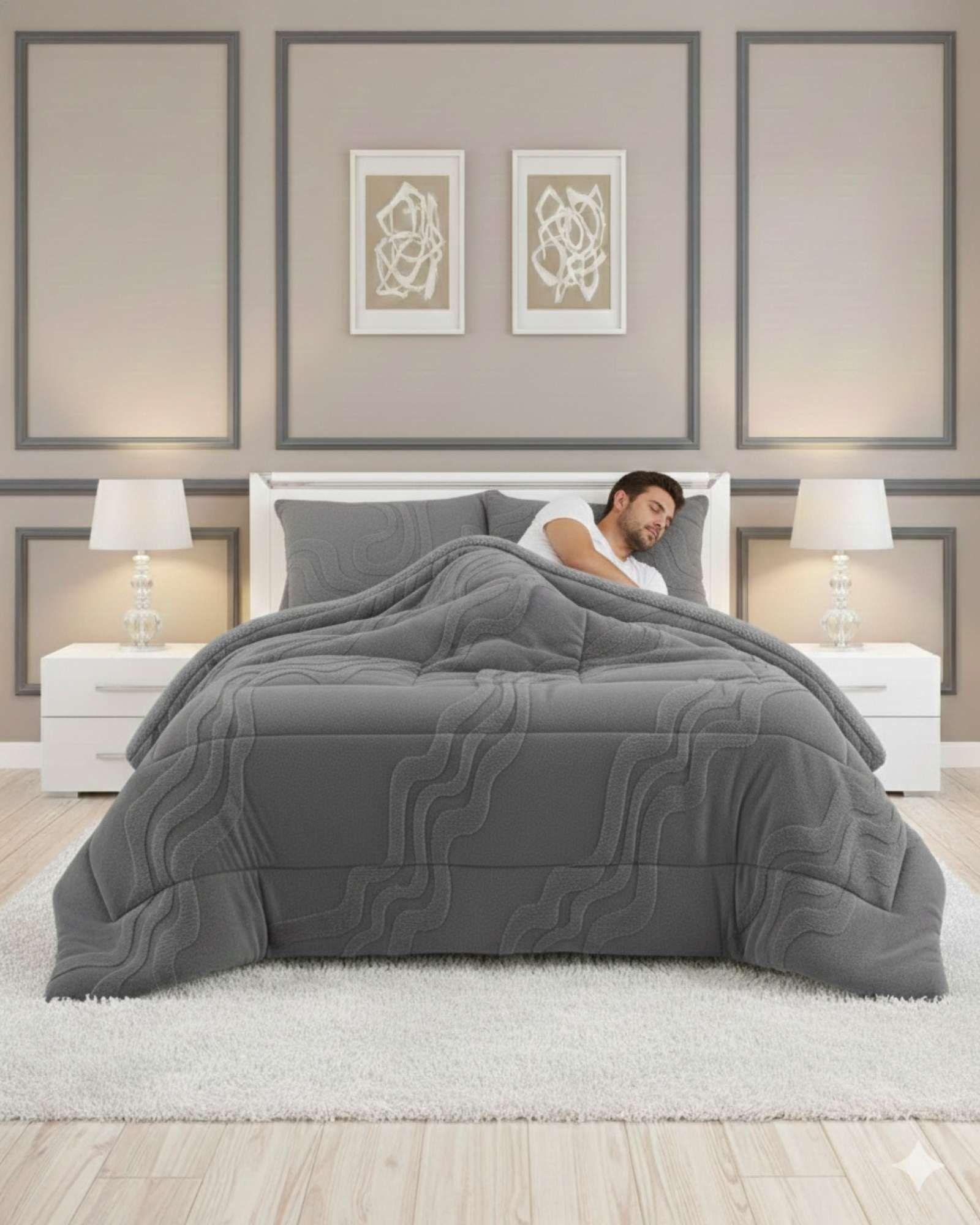 CHIPORRO PREMIUN CUBRECAMA DE INVIERNO SUPER KING 250 CM X 270 CM GRIS-3