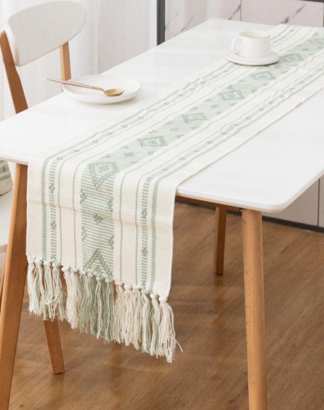 CAMINO DE MESA CROCHE 30 X 180cm Menta-1