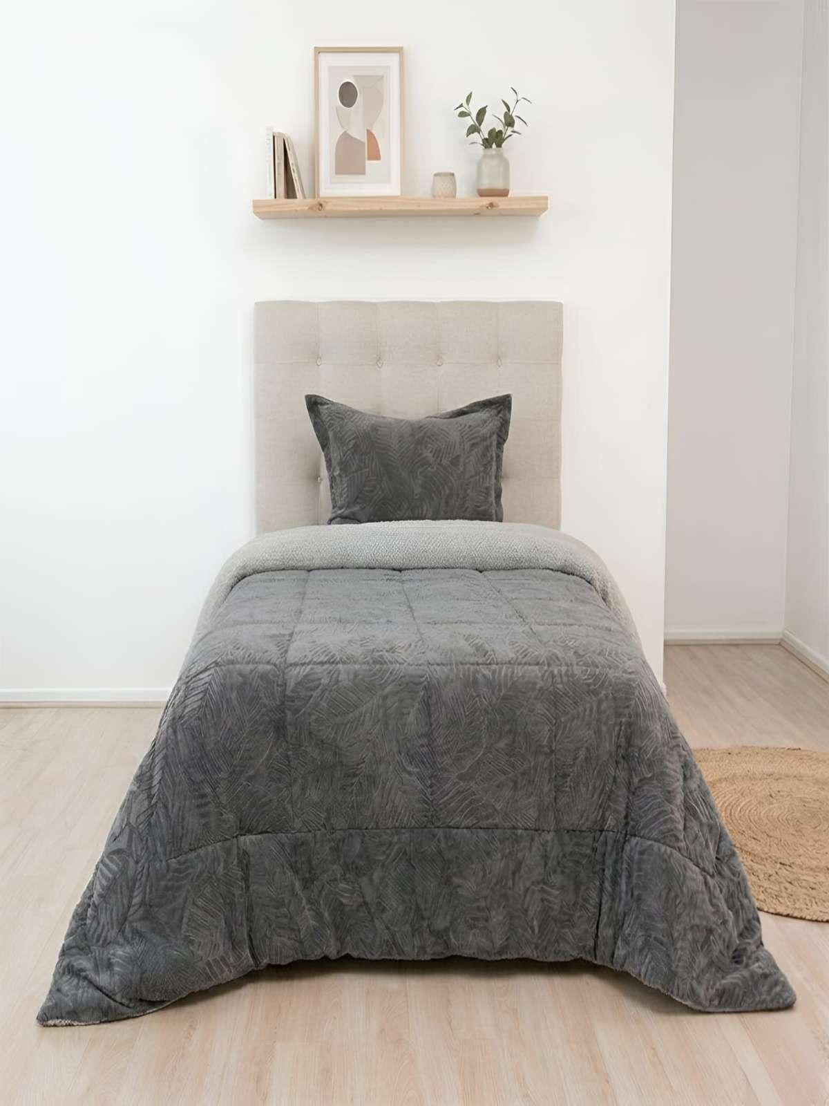 Cubrecama Outboss Deluxe Sherpa 1.5 Plazas gris-2