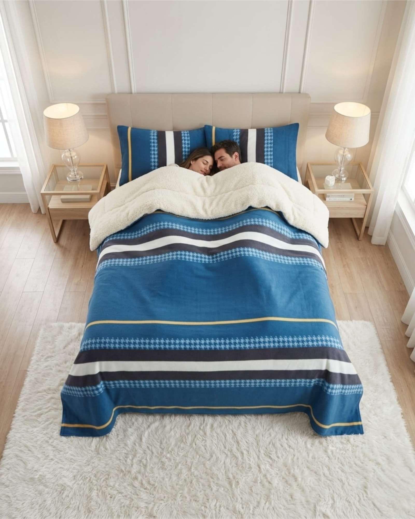 Juego De Cubrecama Sherpa Calidez Superior Con Sabanas King m6-2