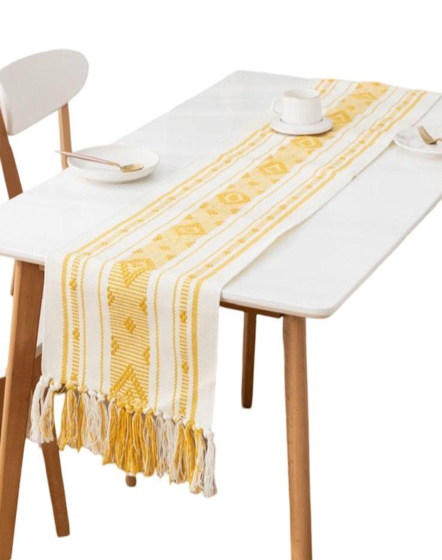 CAMINO DE MESA CROCHE 30 X 180cm Amarillo-0